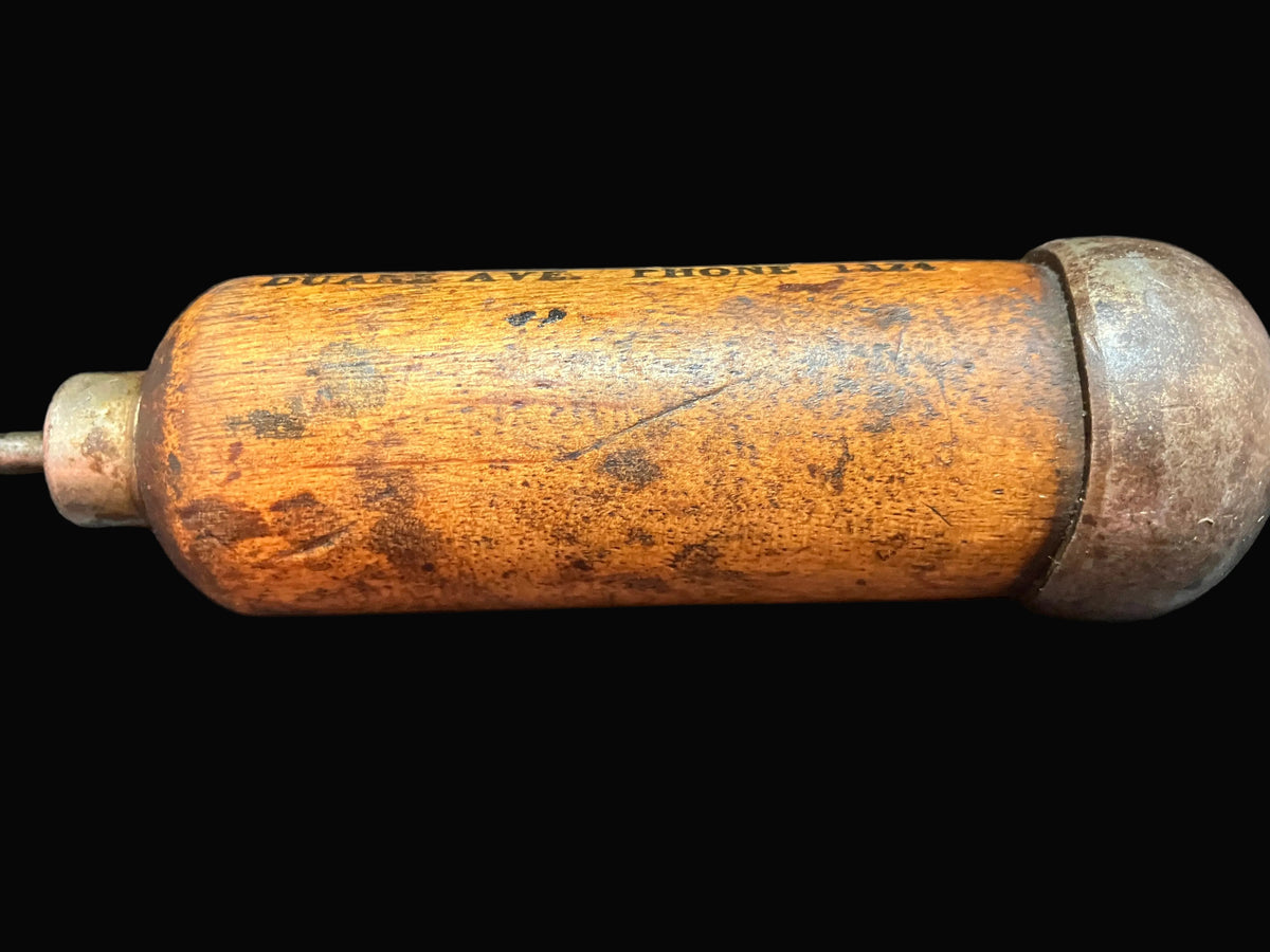 Vintage Advertising Ice Pick Round Hill Coal Co Magic City Ice Milk Co Endicott NY Primitive Wooden Handle Antique Americana Tool