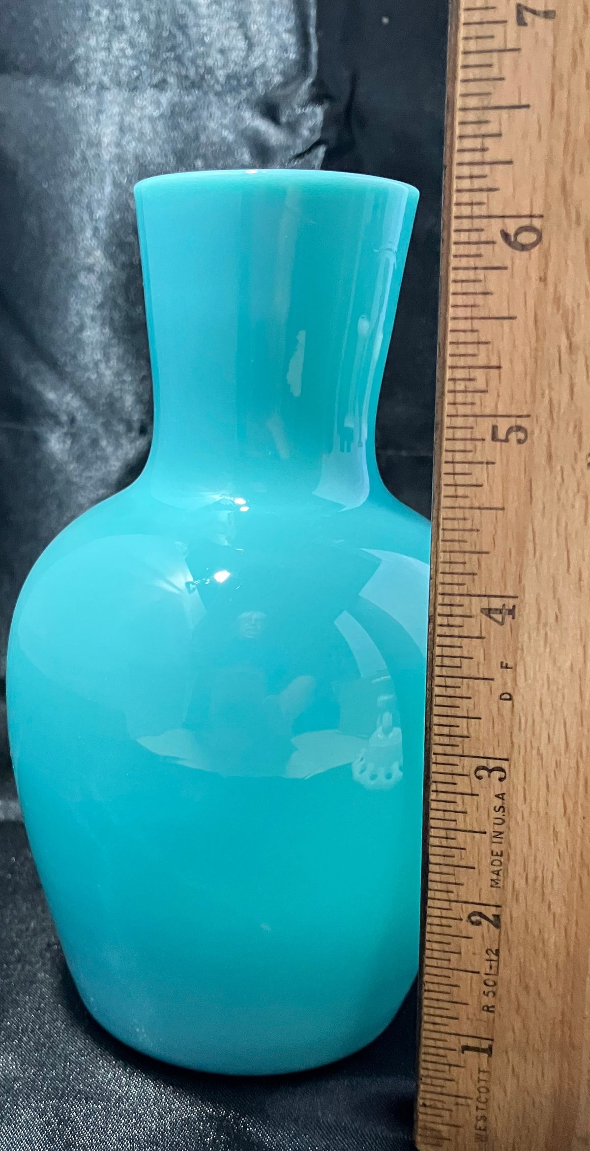 Vintage Morgantown Trudy Blue Glass Carafe 1930s Robin Egg Blue Depression Era Glass Small Bud Vase Pastel Glassware
