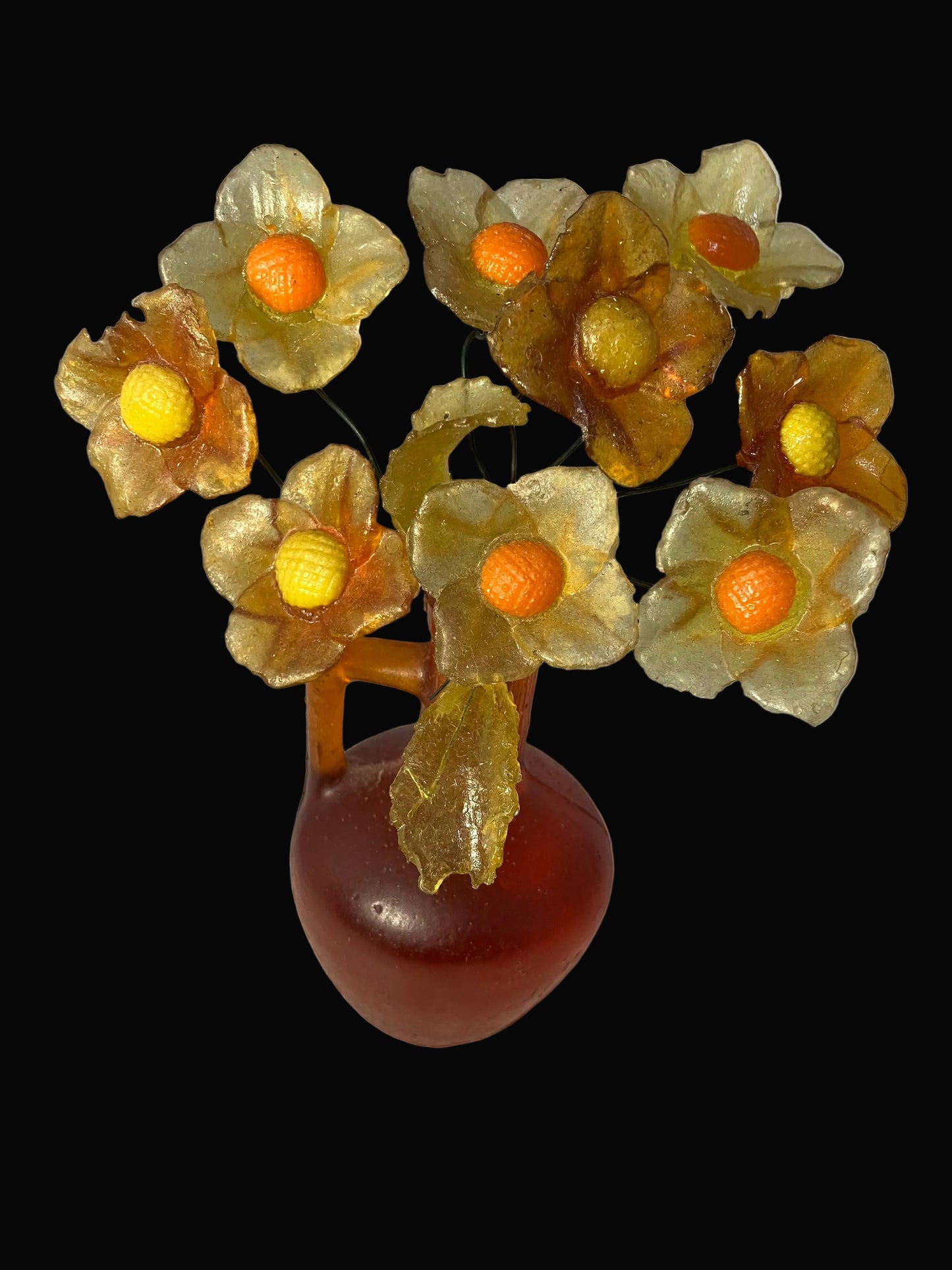 Retro Lucite Flower Bouquet Sculpture