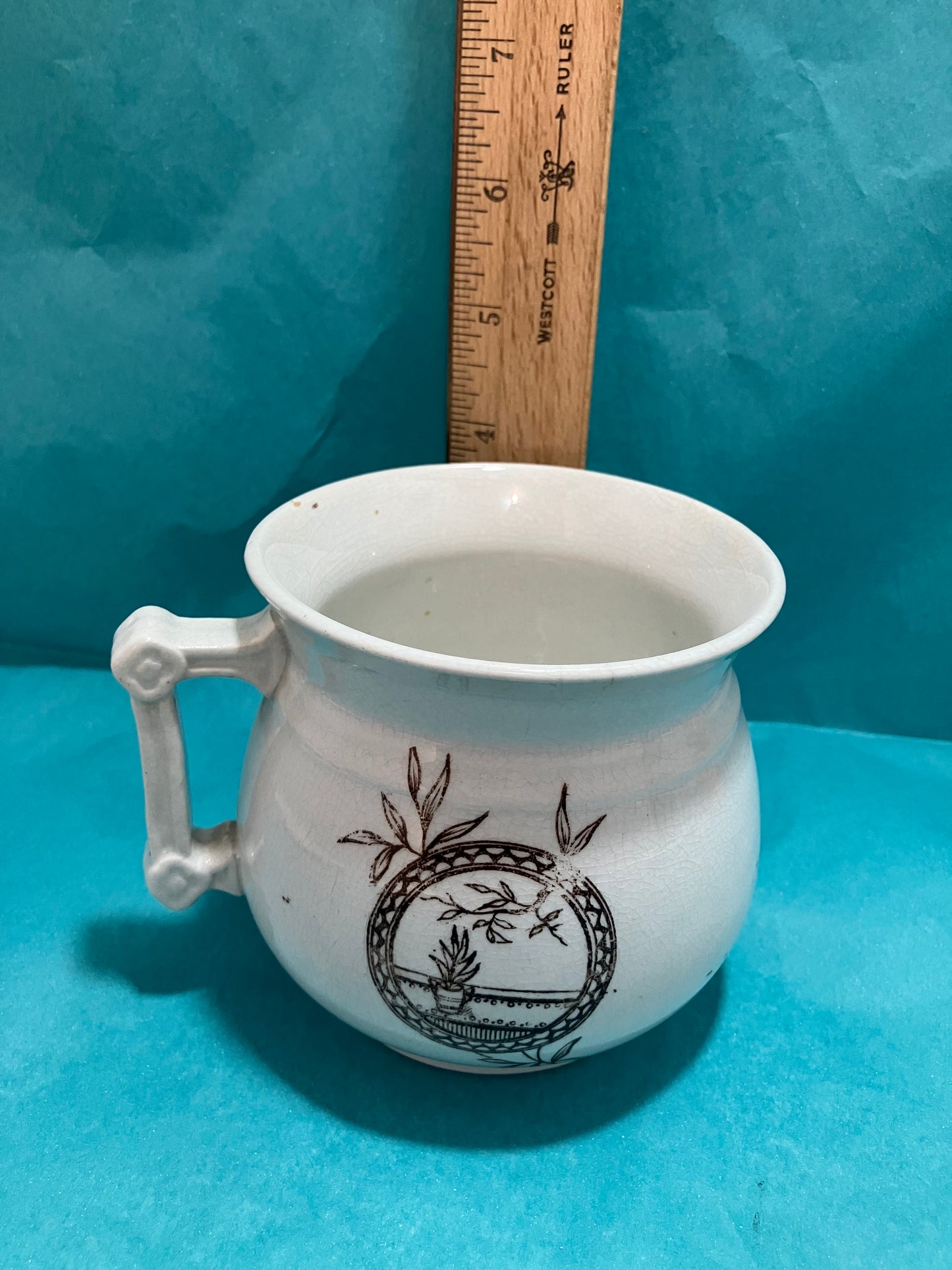 Antique Wallace & Chetwynd Ironstone Shaving Mug – Aesthetic Period, 1880s