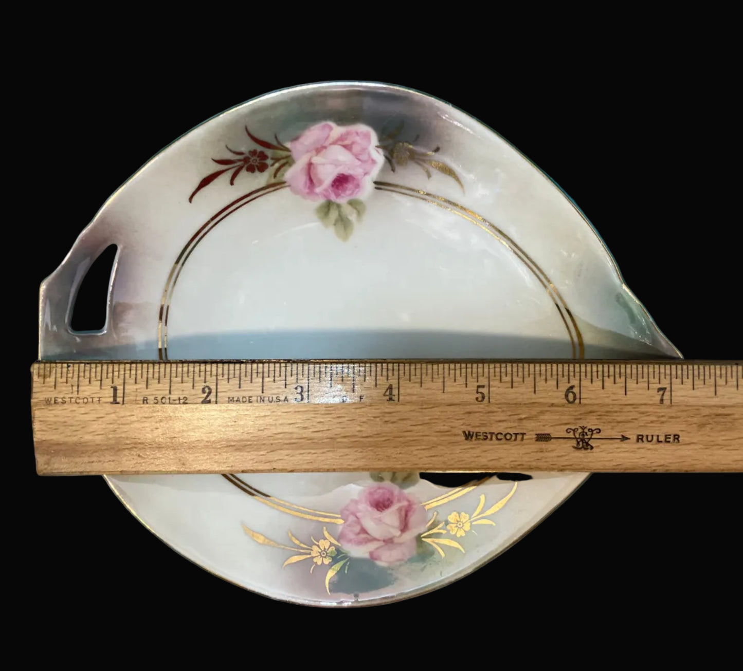 Antique Porcelain Leaf Shaped Trinket Dish