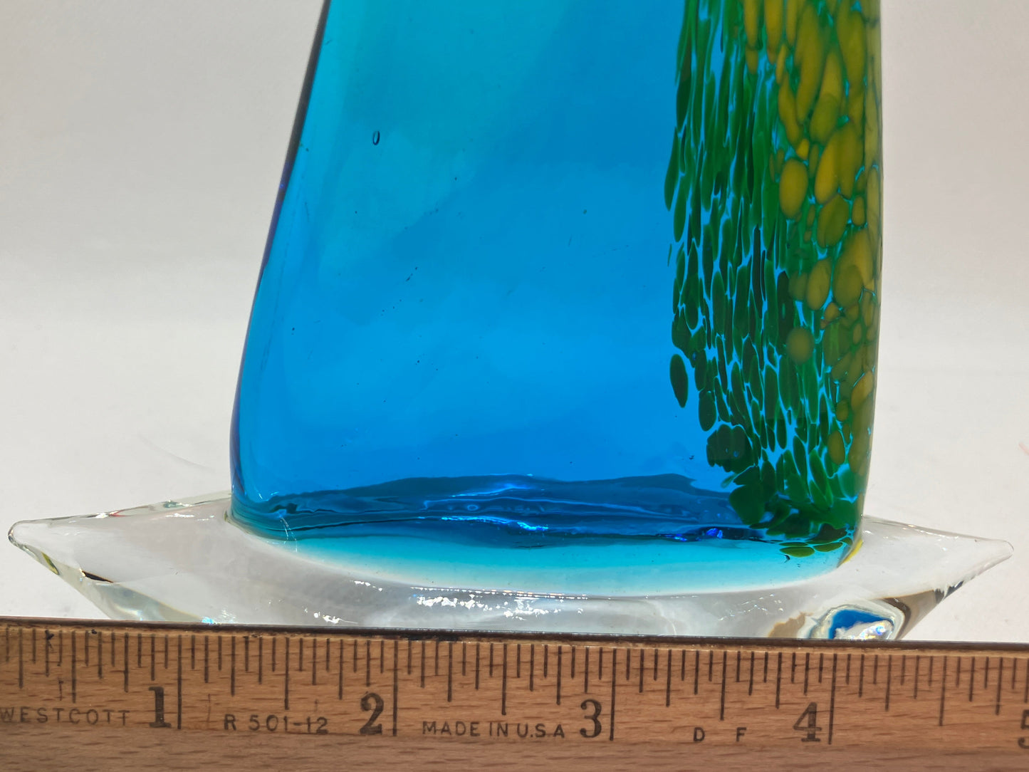 Murano Style Glass Sailboat Paperweight – Vintage 8.5 Inches