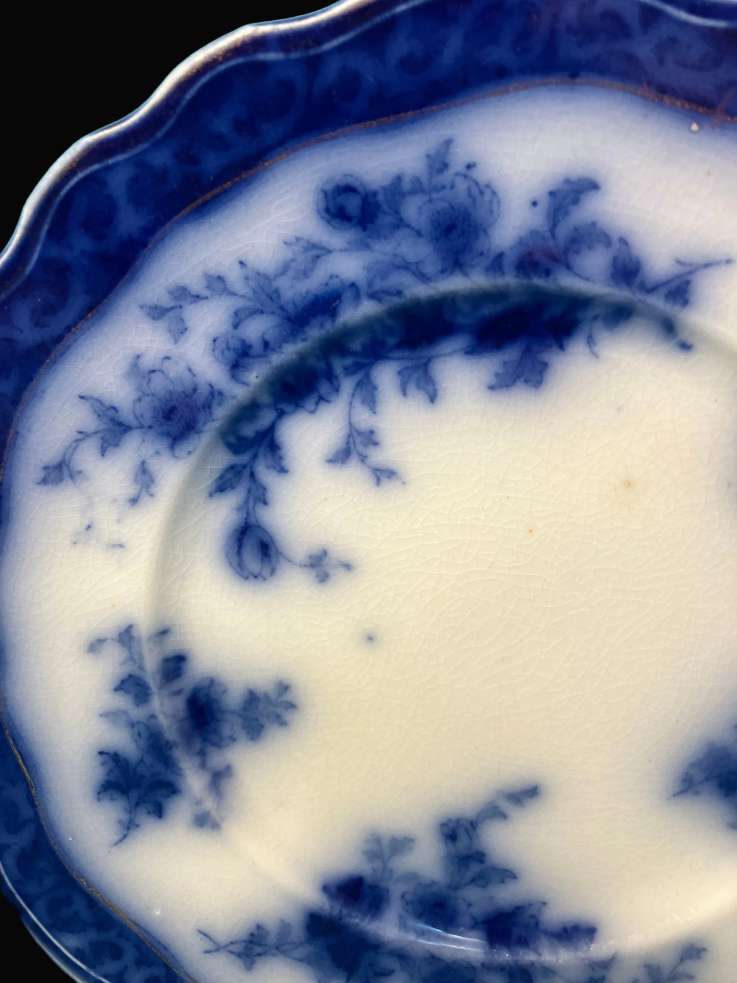 Antique Flow Blue Touraine Dinner Plate
