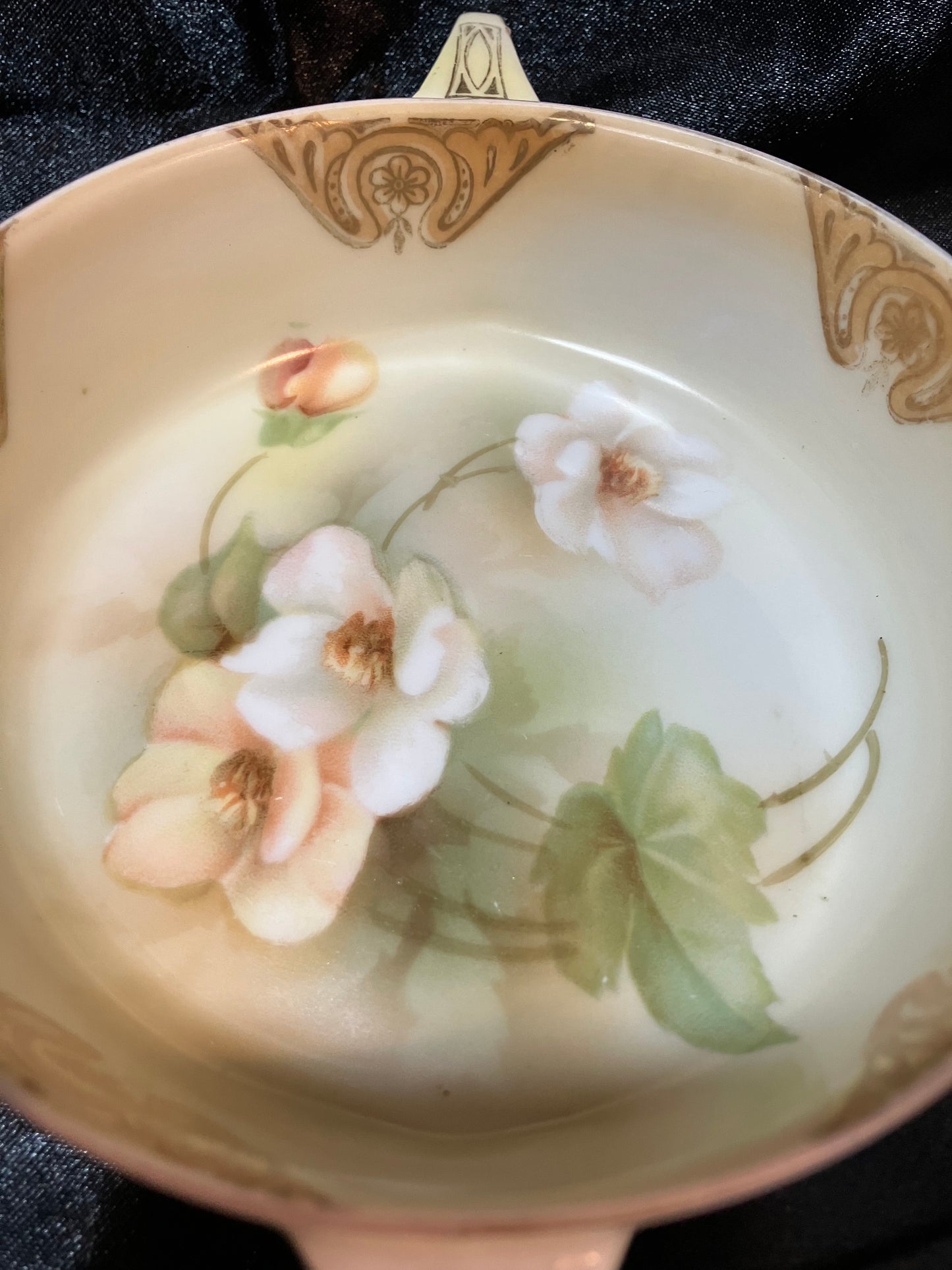 Antique RS Germany Trinket Dish - Art Nouveau Floral Porcelain