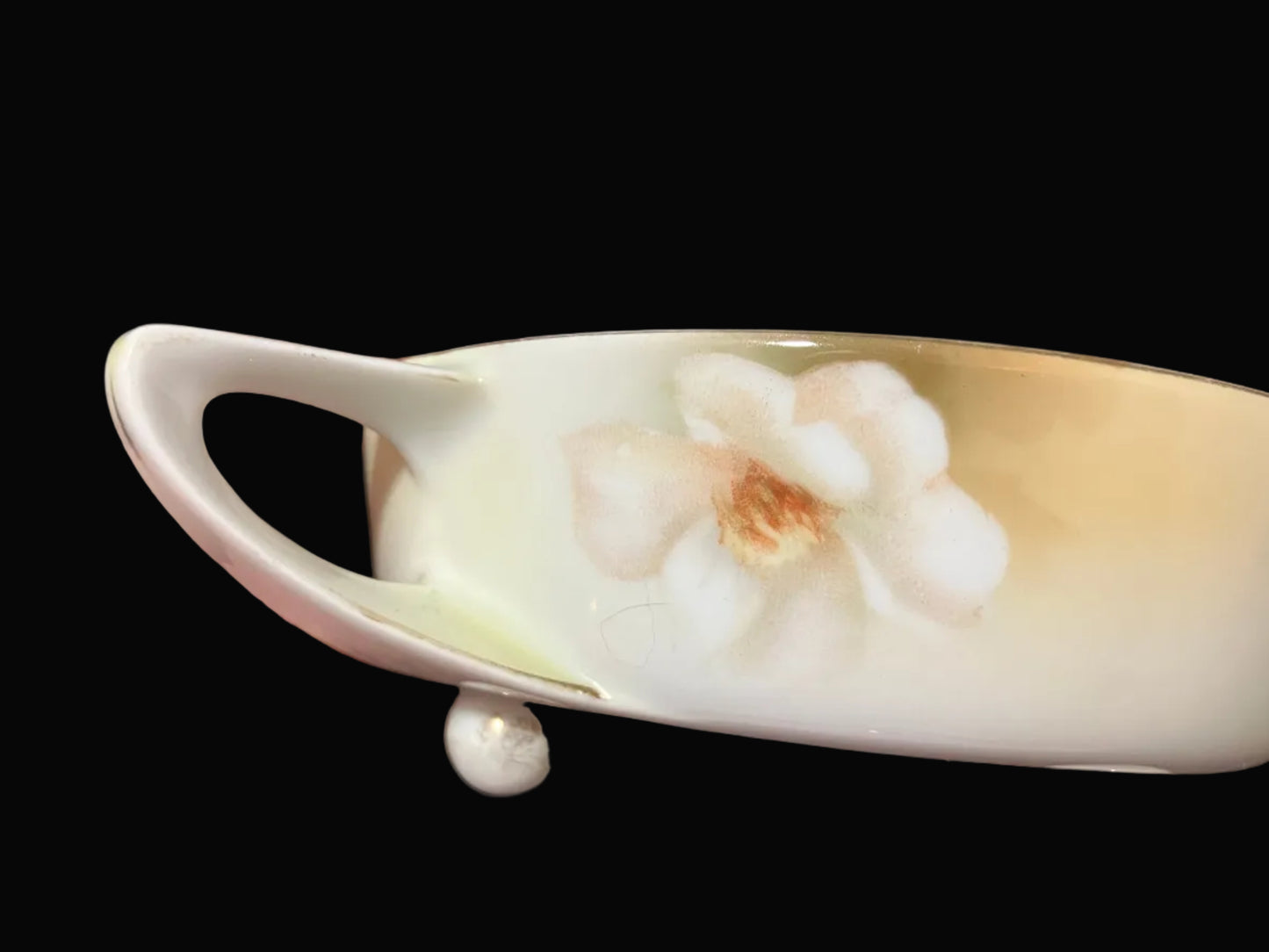 Antique RS Germany Trinket Dish - Art Nouveau Floral Porcelain