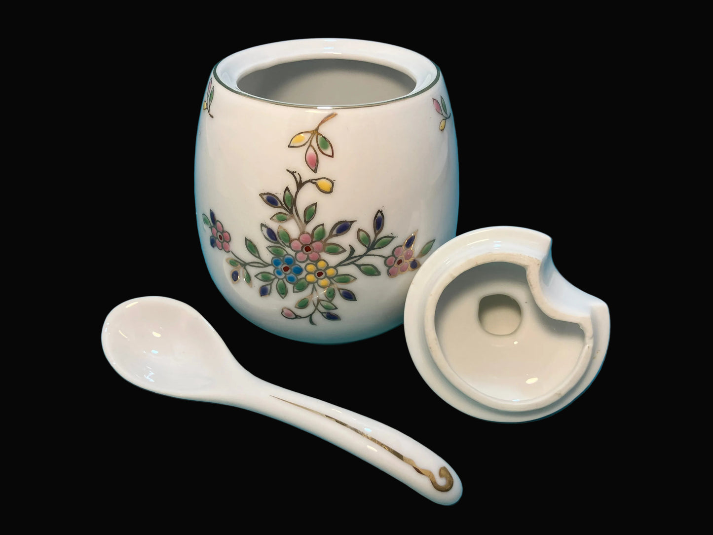 Vintage Mustard Jar with Spoon