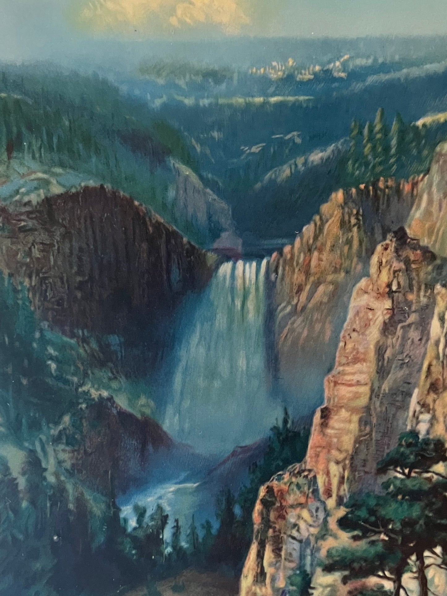Vintage Framed Print – Upper Falls of the Yellowstone River