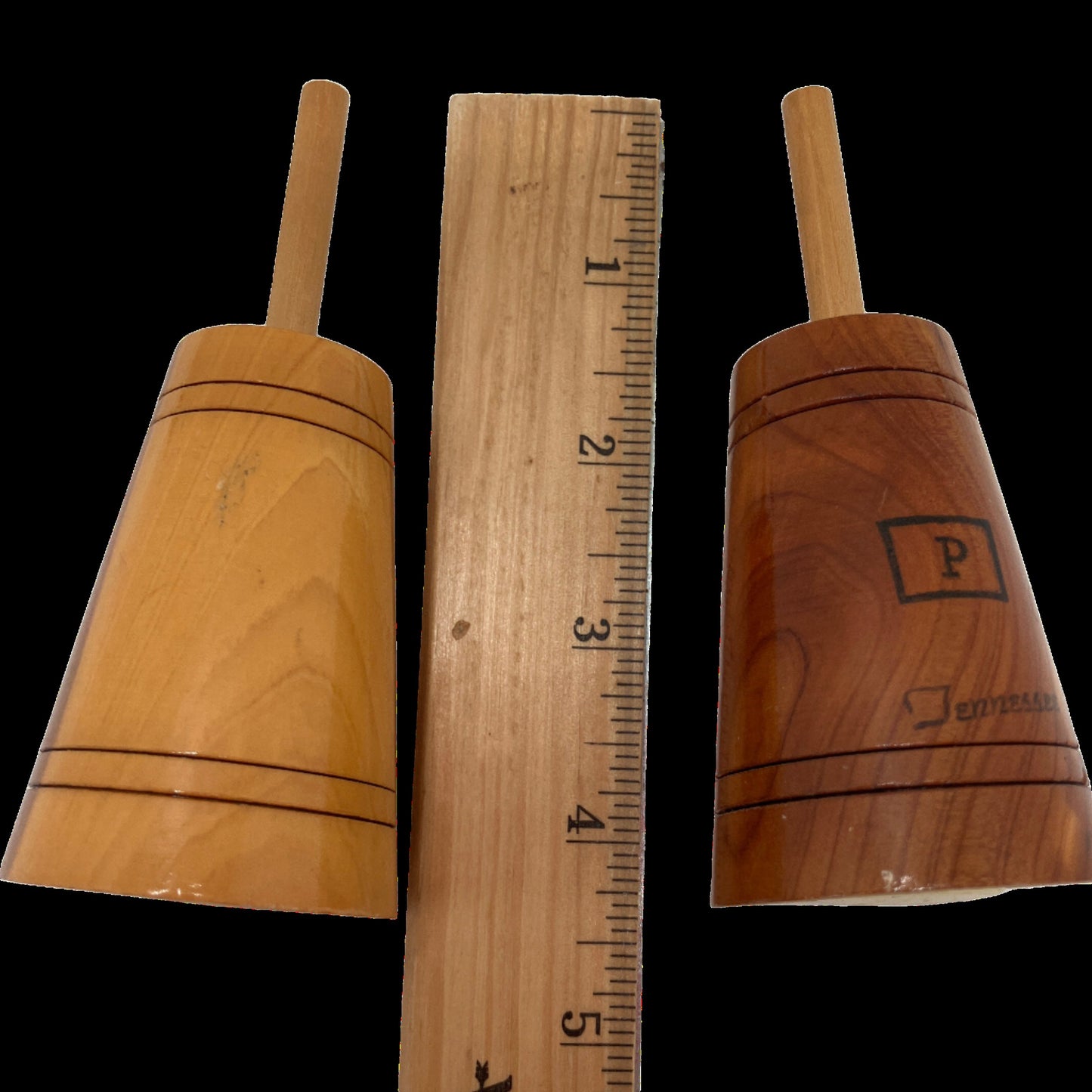 Vintage Salt & Pepper Wood Butter Churn Style
