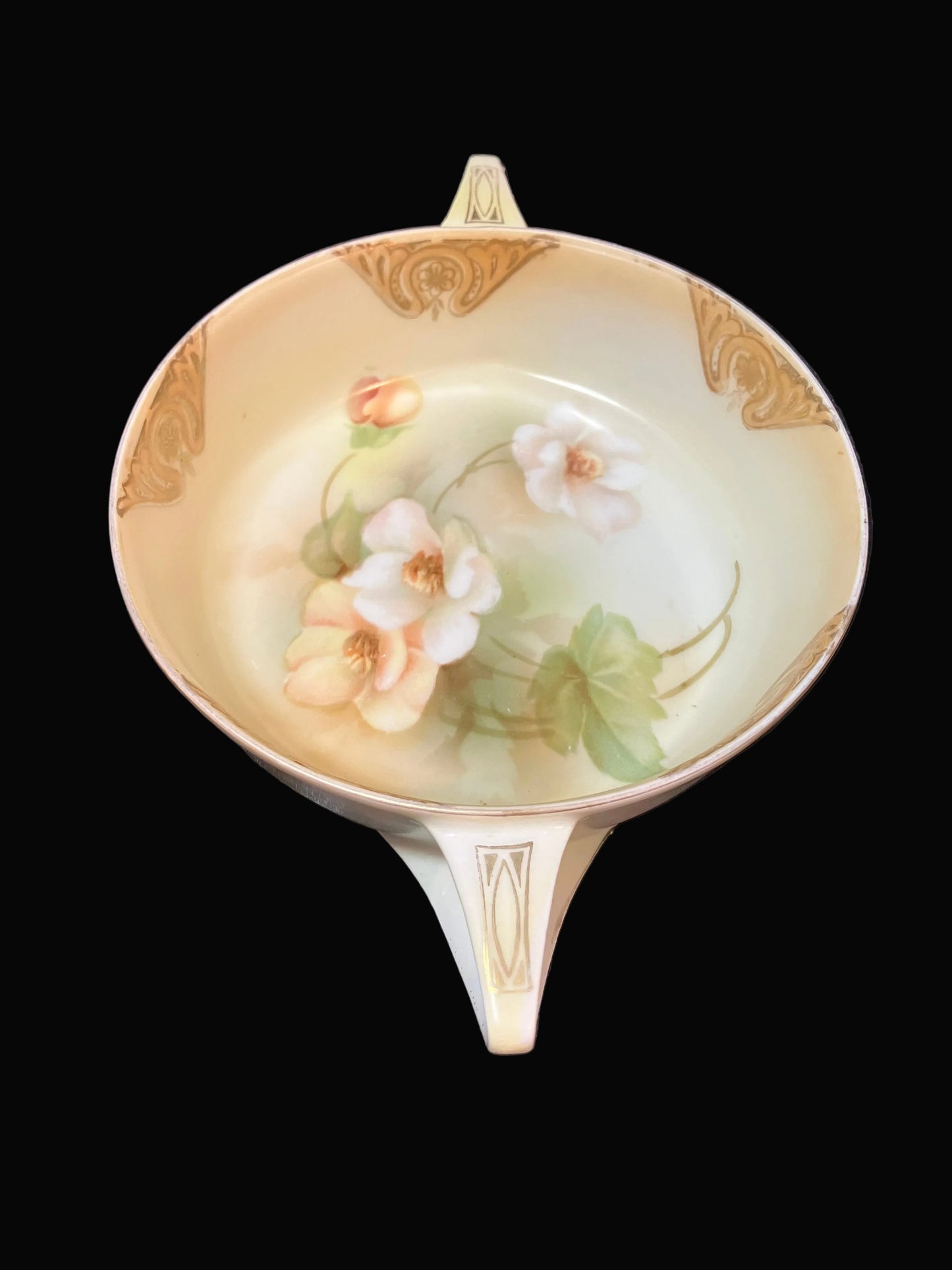 Antique RS Germany Trinket Dish - Art Nouveau Floral Porcelain