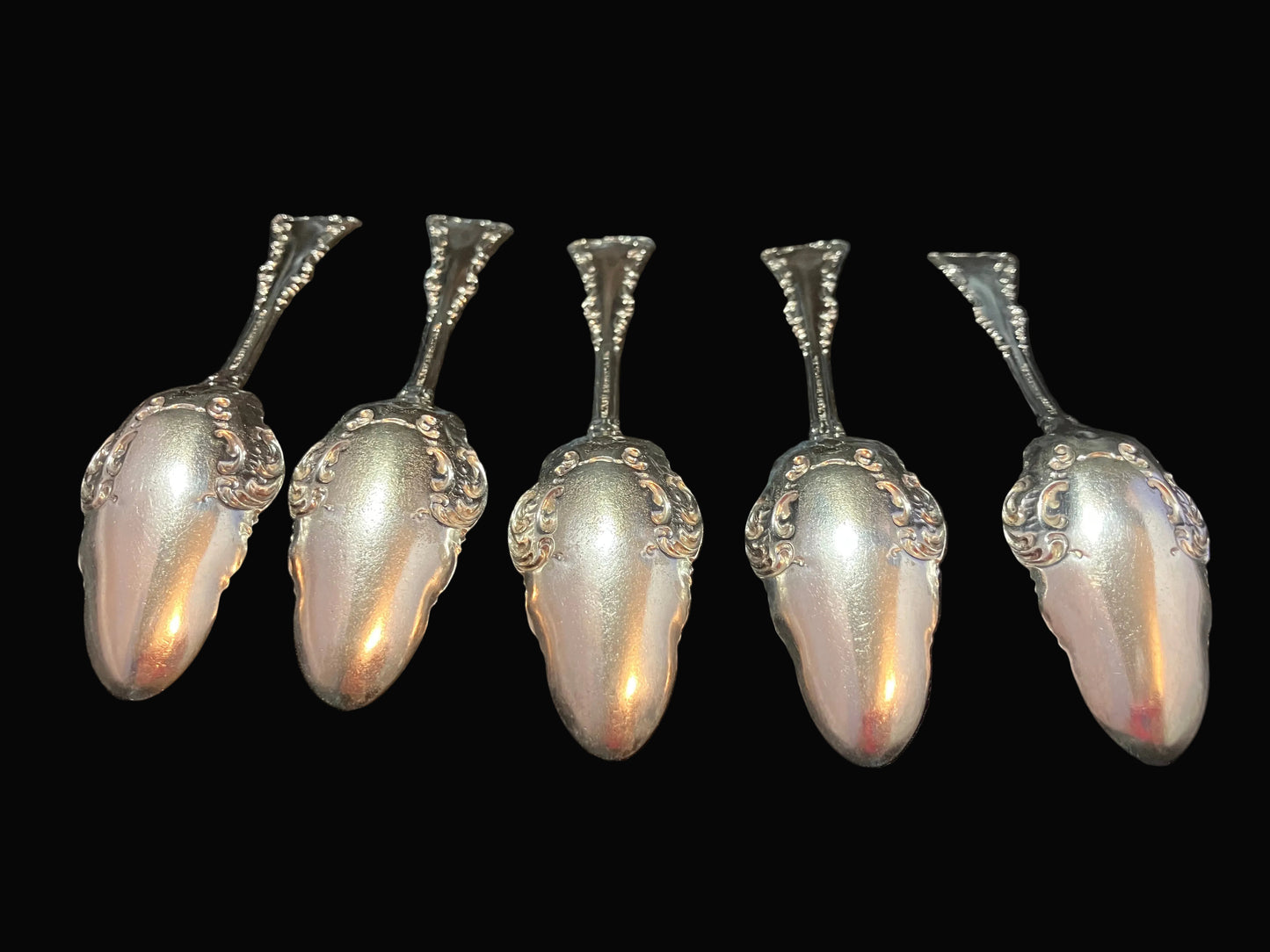 Antique Rogers XII Citrus Spoons – Set of 5 – Plymouth Pattern
