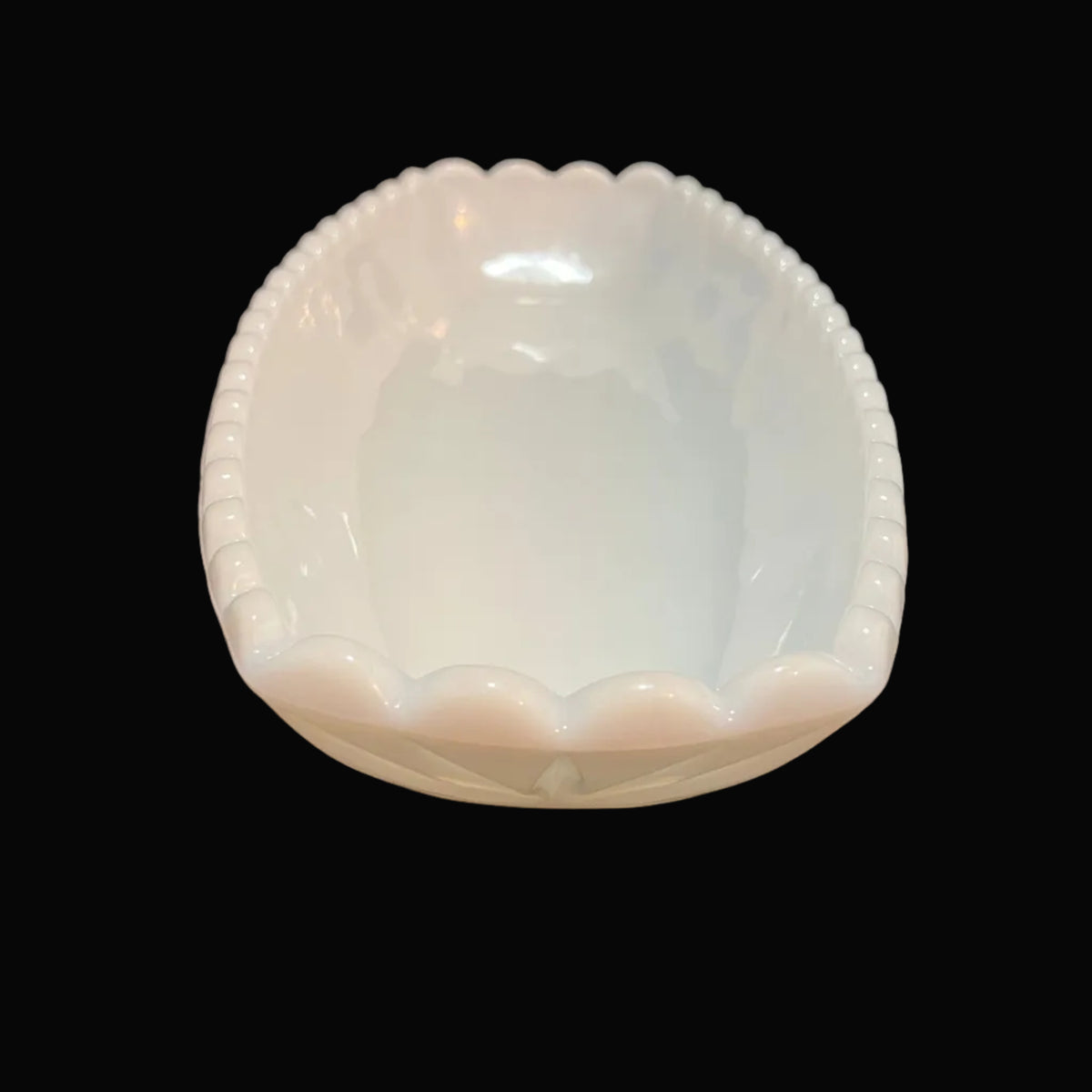 Vintage Hazel Atlas Pineapple Cut Milk Glass Celery Dish Platonite White Glass Mid Century Rectangular Serving Dish Trinket Tray 9.5 Inch
