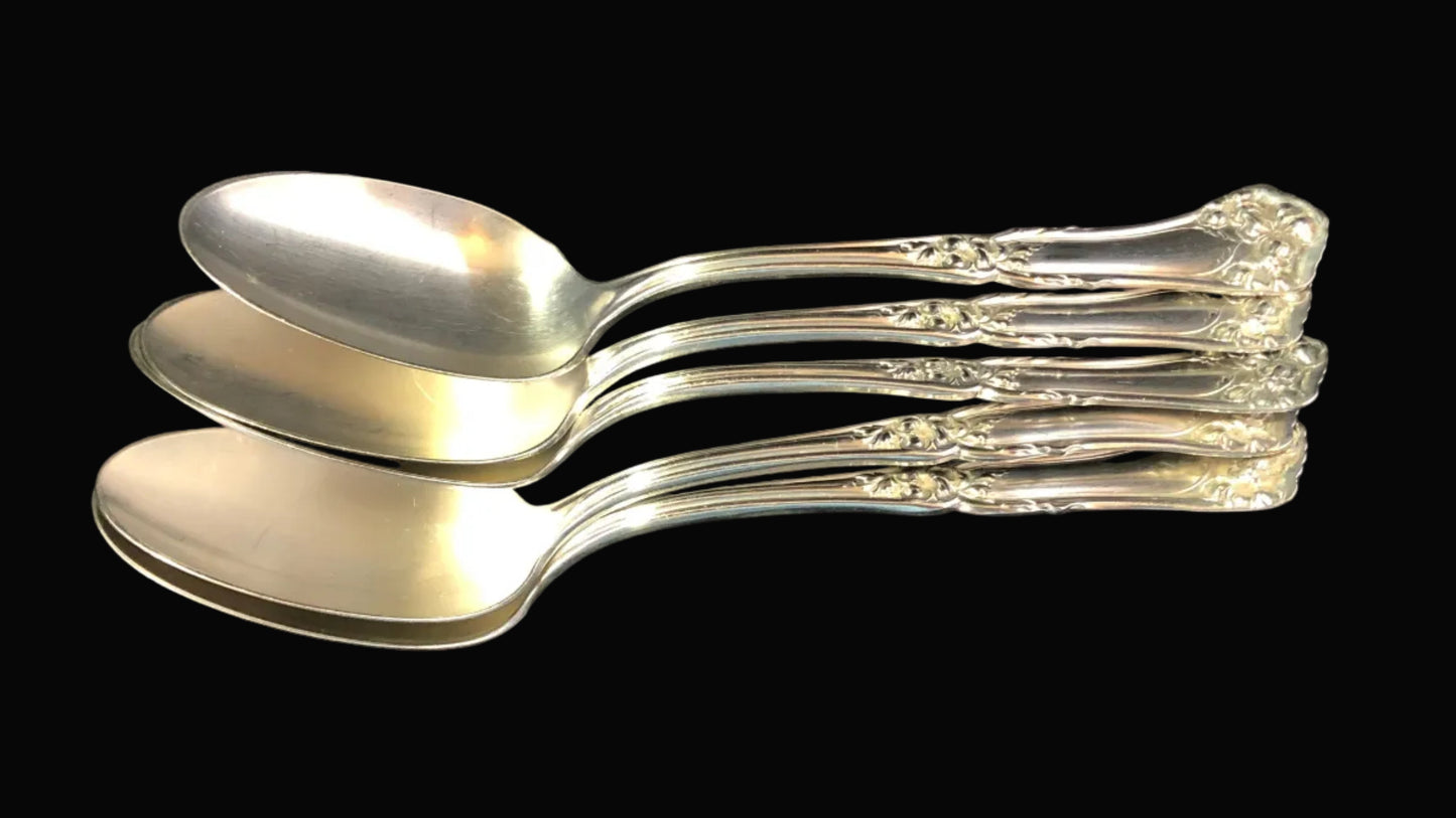 Antique 1881 Rogers A1 Teaspoons – Set of 5 – Godetia Pattern