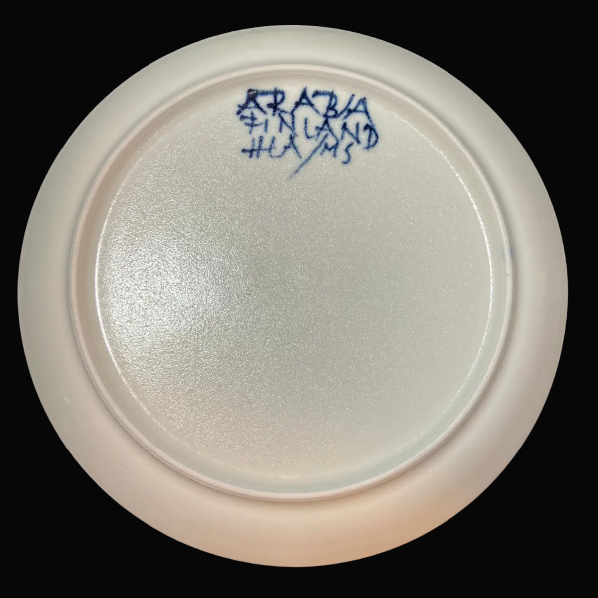 Vintage Arabia Finland Glow Plate Mid Century Modern Blue Flower Purple Lavender Finnish Pottery Salad Side