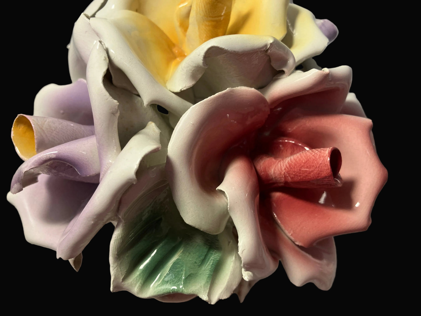 Colorful ceramic flower arrangement 