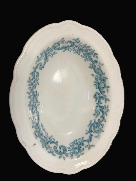 Antique Ironstone Soap Dish – Blue Floral O.P.Co Syracuse China