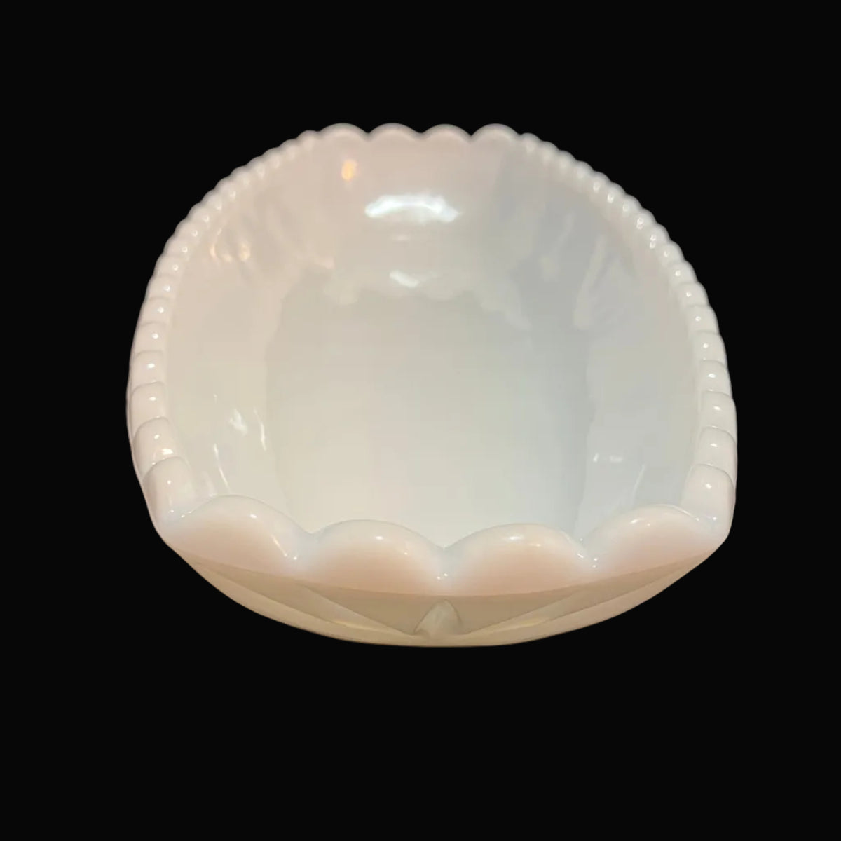 Vintage Hazel Atlas Pineapple Cut Milk Glass Celery Dish Platonite White Glass Mid Century Rectangular Serving Dish Trinket Tray 9.5 Inch