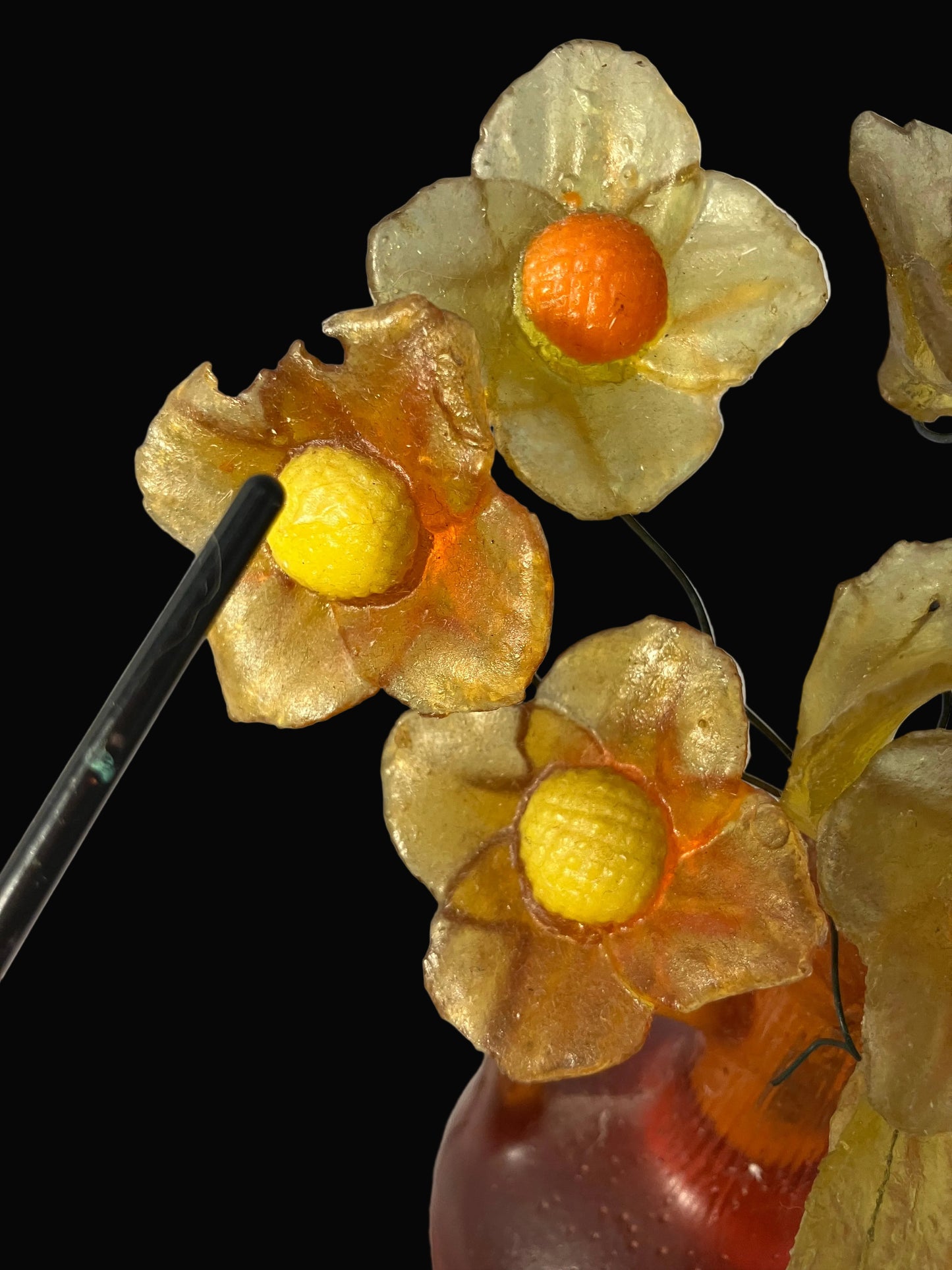 Retro Lucite Flower Bouquet Sculpture