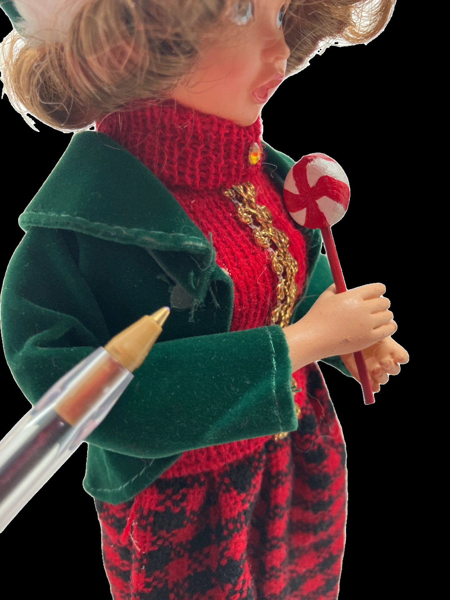 Vintage Christmas Décor - Two Caroling Figures in Holiday Sweaters - 9 Inches Tall