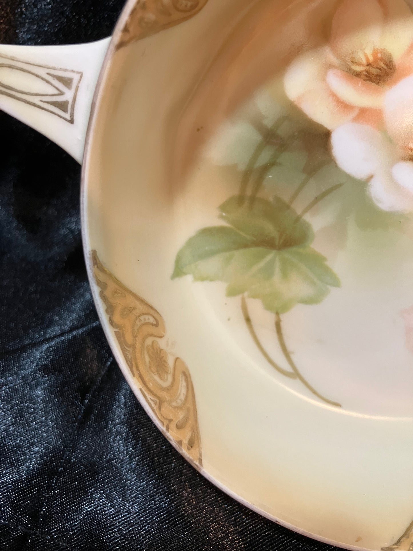Antique RS Germany Trinket Dish - Art Nouveau Floral Porcelain