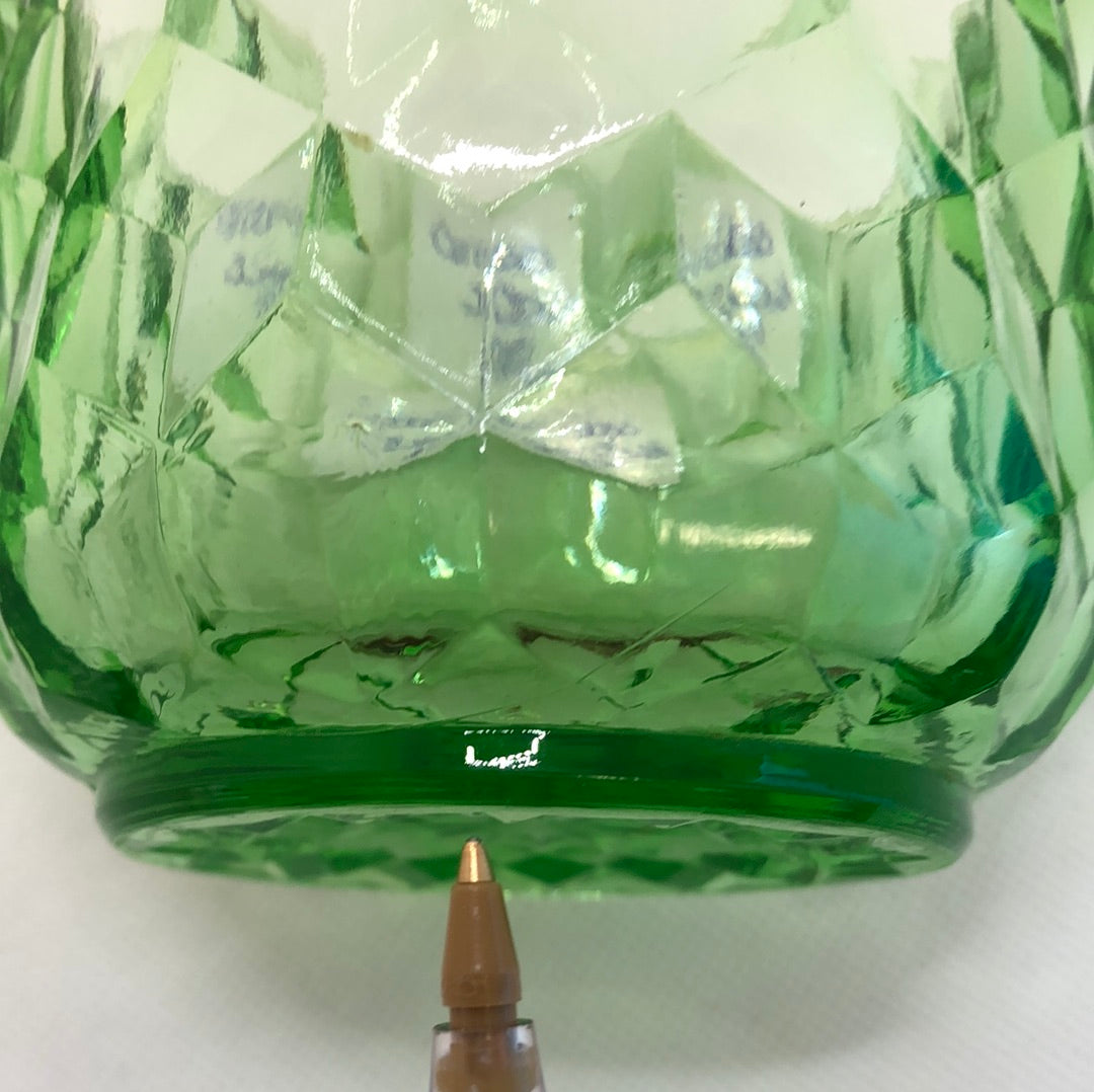 Uranium Green Glass Sugar Bowl