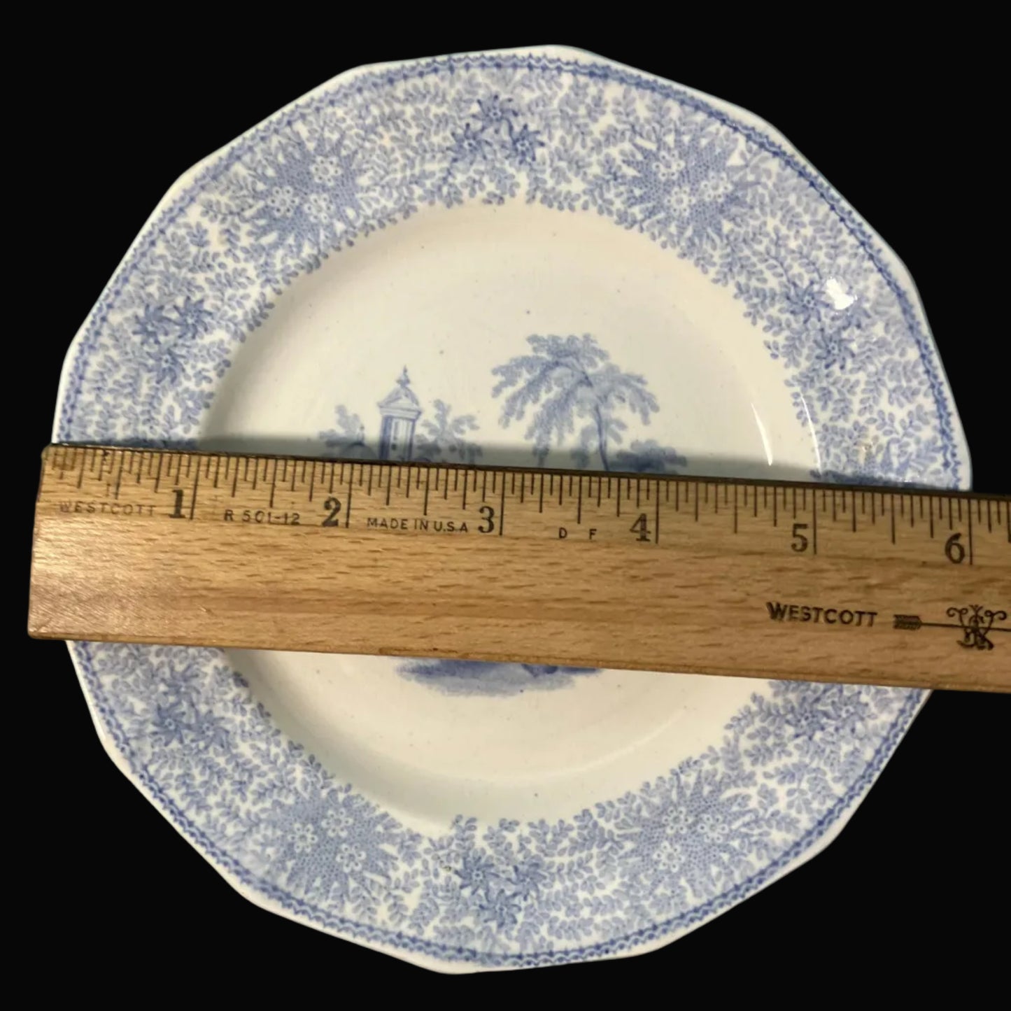 Very Rare Antique W. Adams & Sons “Isola Blue” Dessert Plate