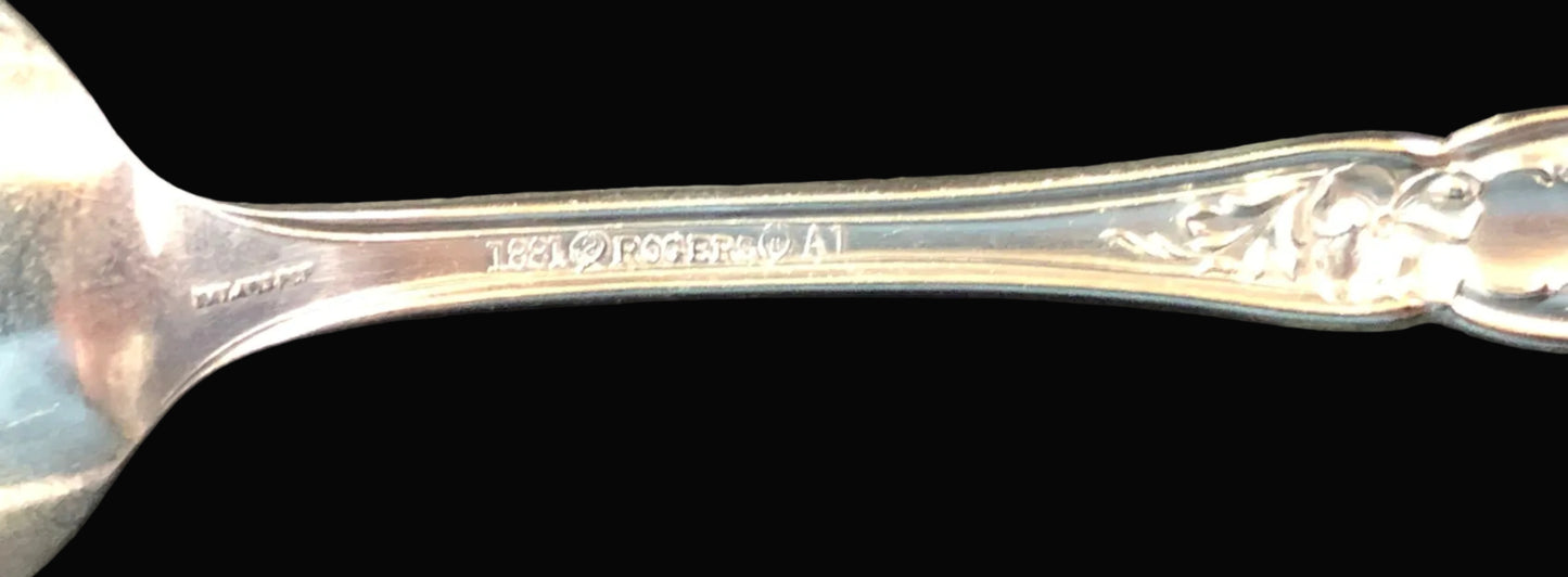 Antique 1881 Rogers A1 Teaspoons – Set of 5 – Godetia Pattern