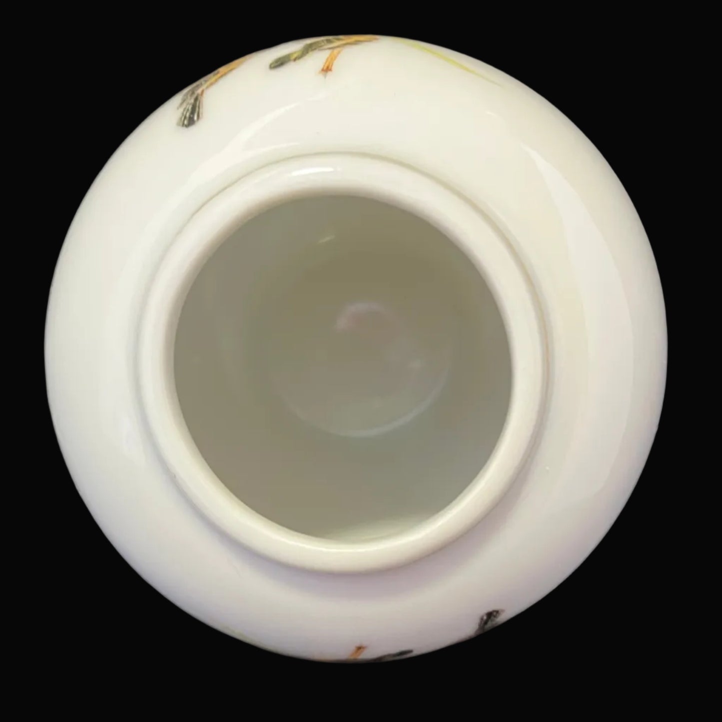 Vintage Mini Ginger Jar with Lid, Made in Japan, Bird & Floral Porcelain Jar