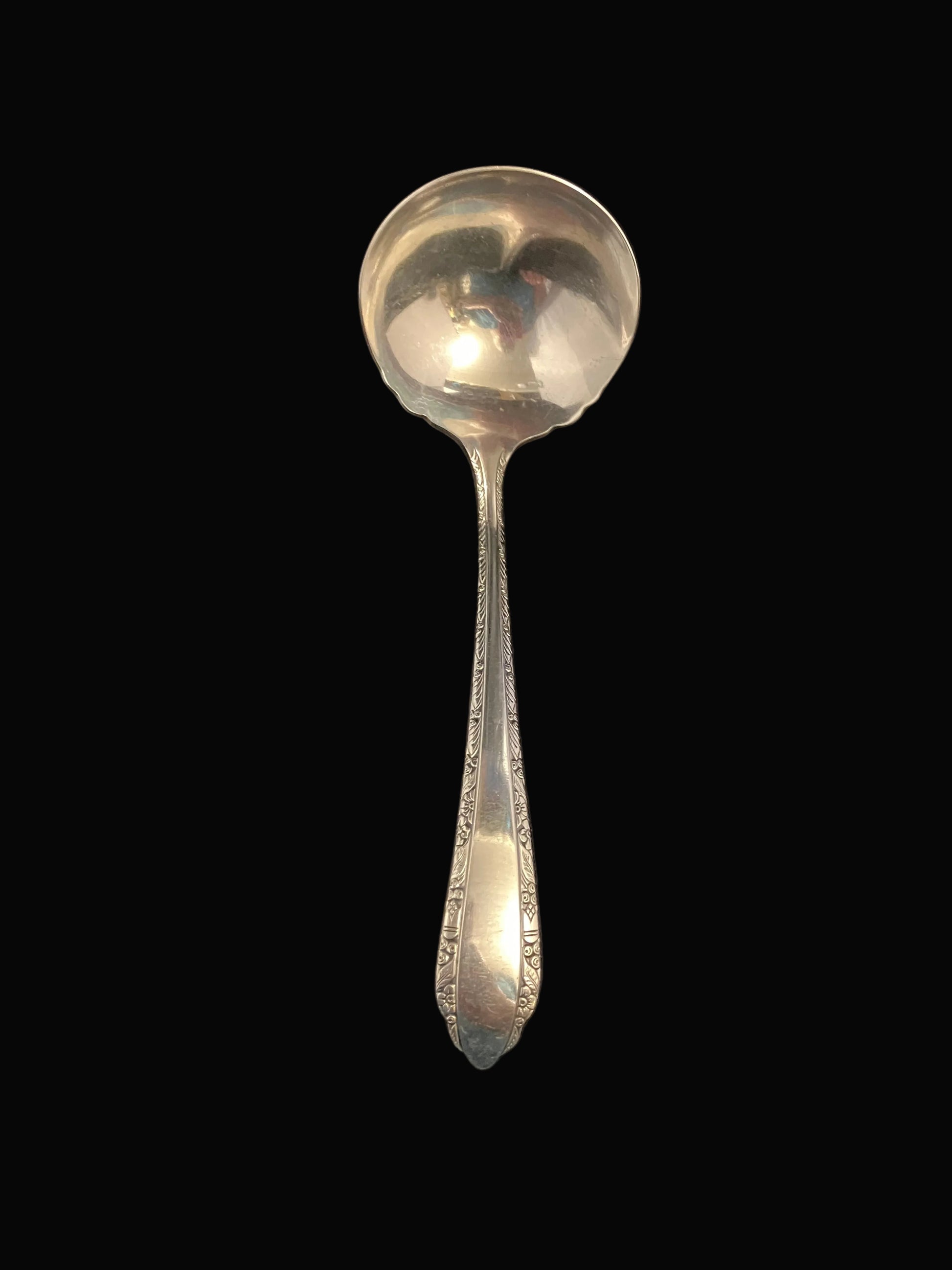 Vintage Oneida Madelon Gravy Ladle – Community Plate Silverplate – 1935 Art Deco Floral – Scalloped Bowl – Replacement Serving Utensil