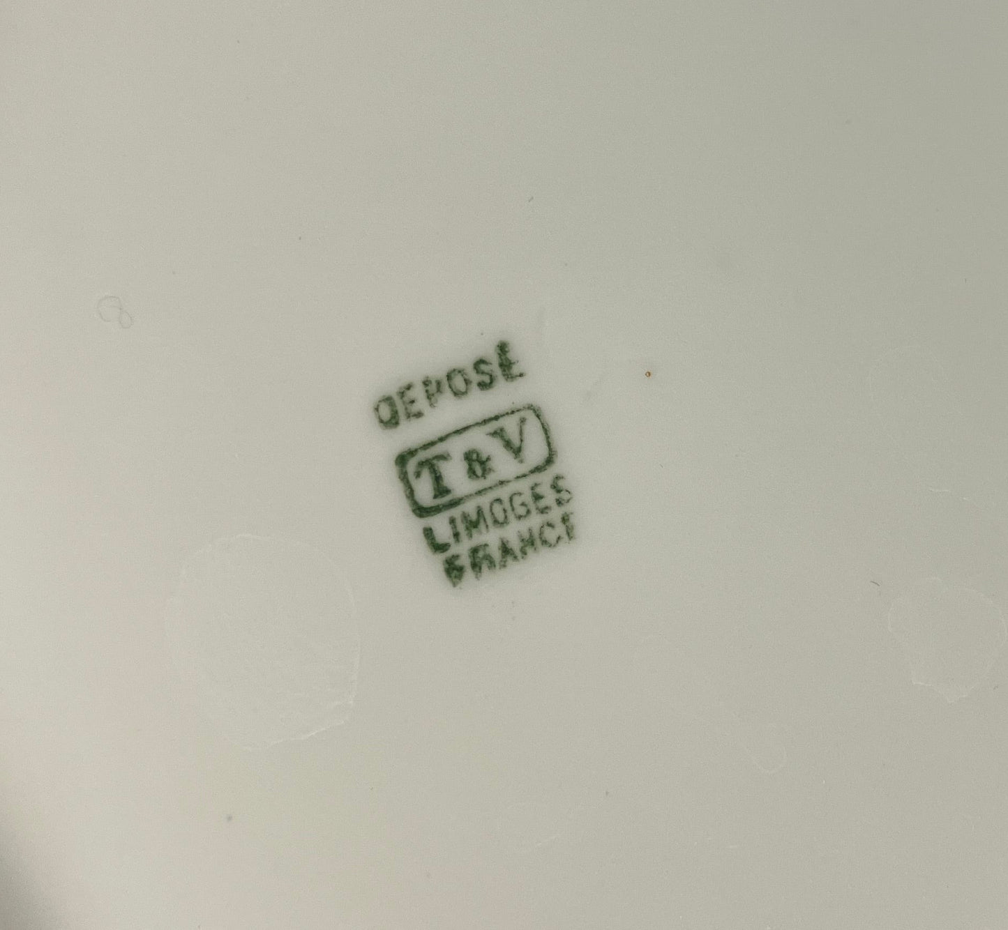 Depose T & V Limoges France stamp on a white background