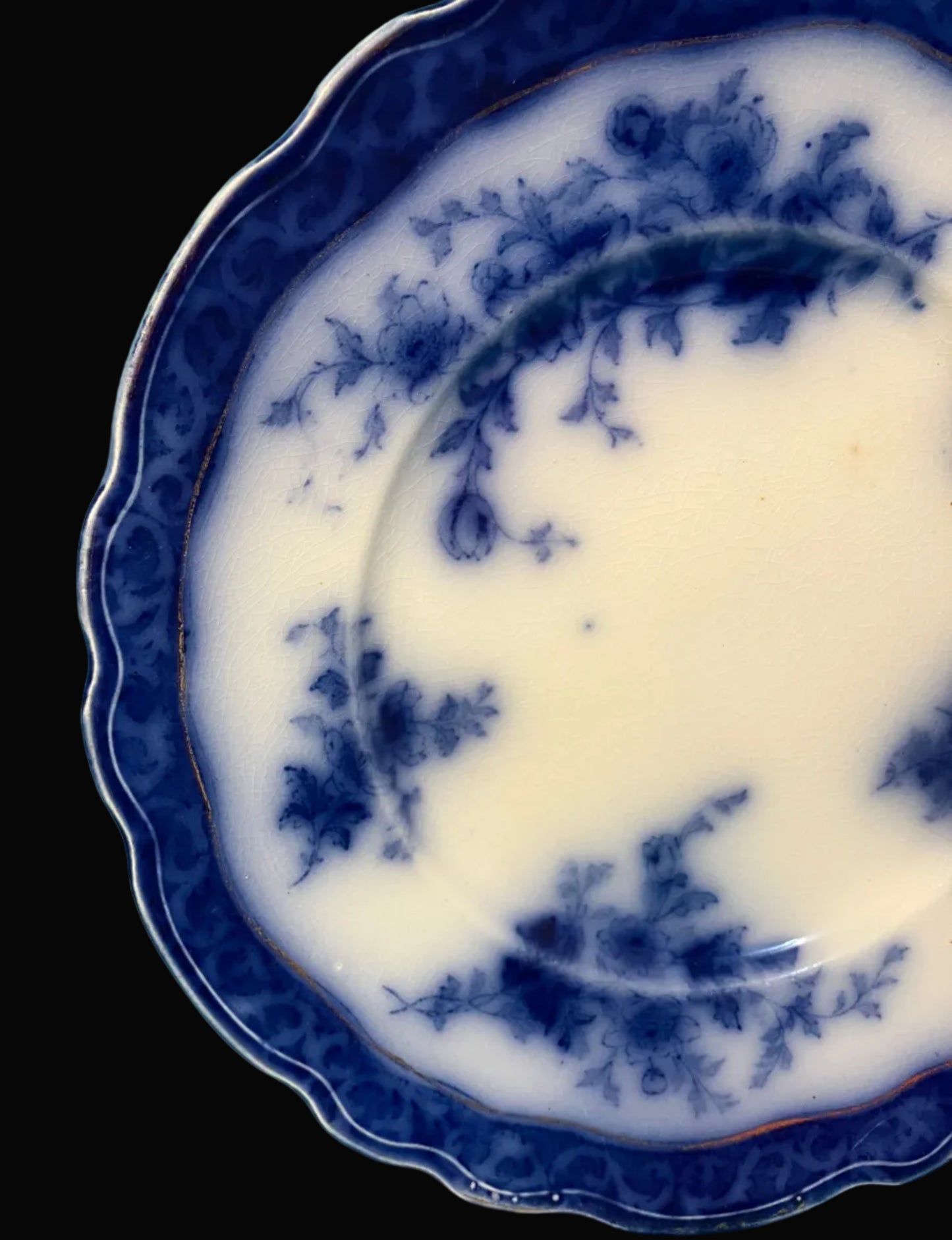 Antique Flow Blue Touraine Dinner Plate