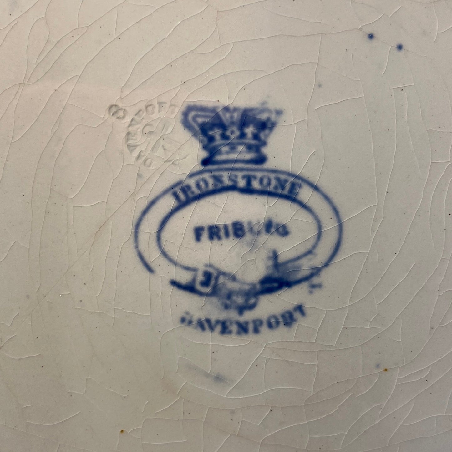 Antique Davenport Friburg Blue Transferware Plate for Display