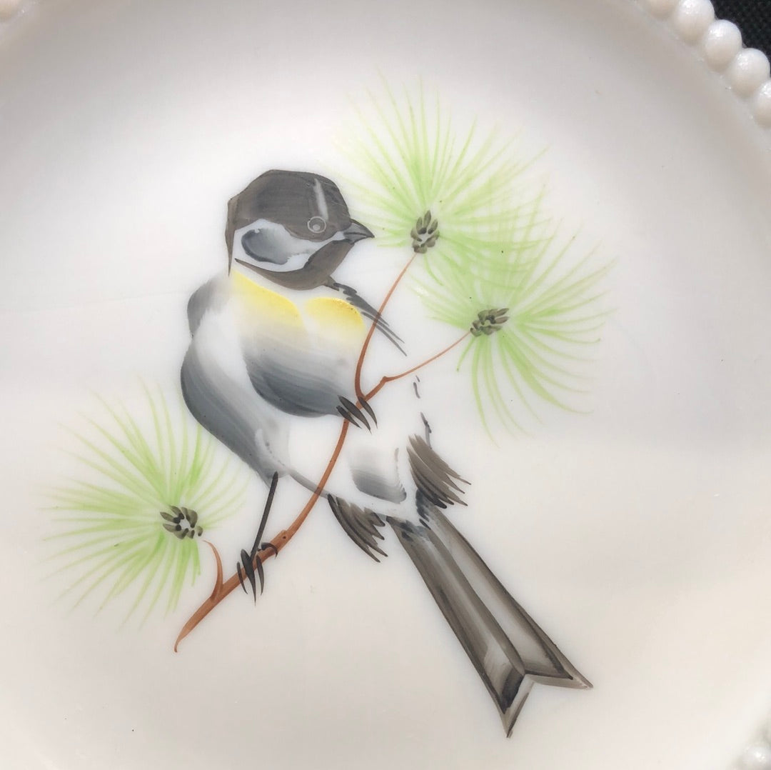 Westmoreland Milk Glass Chick-a-dee Plate