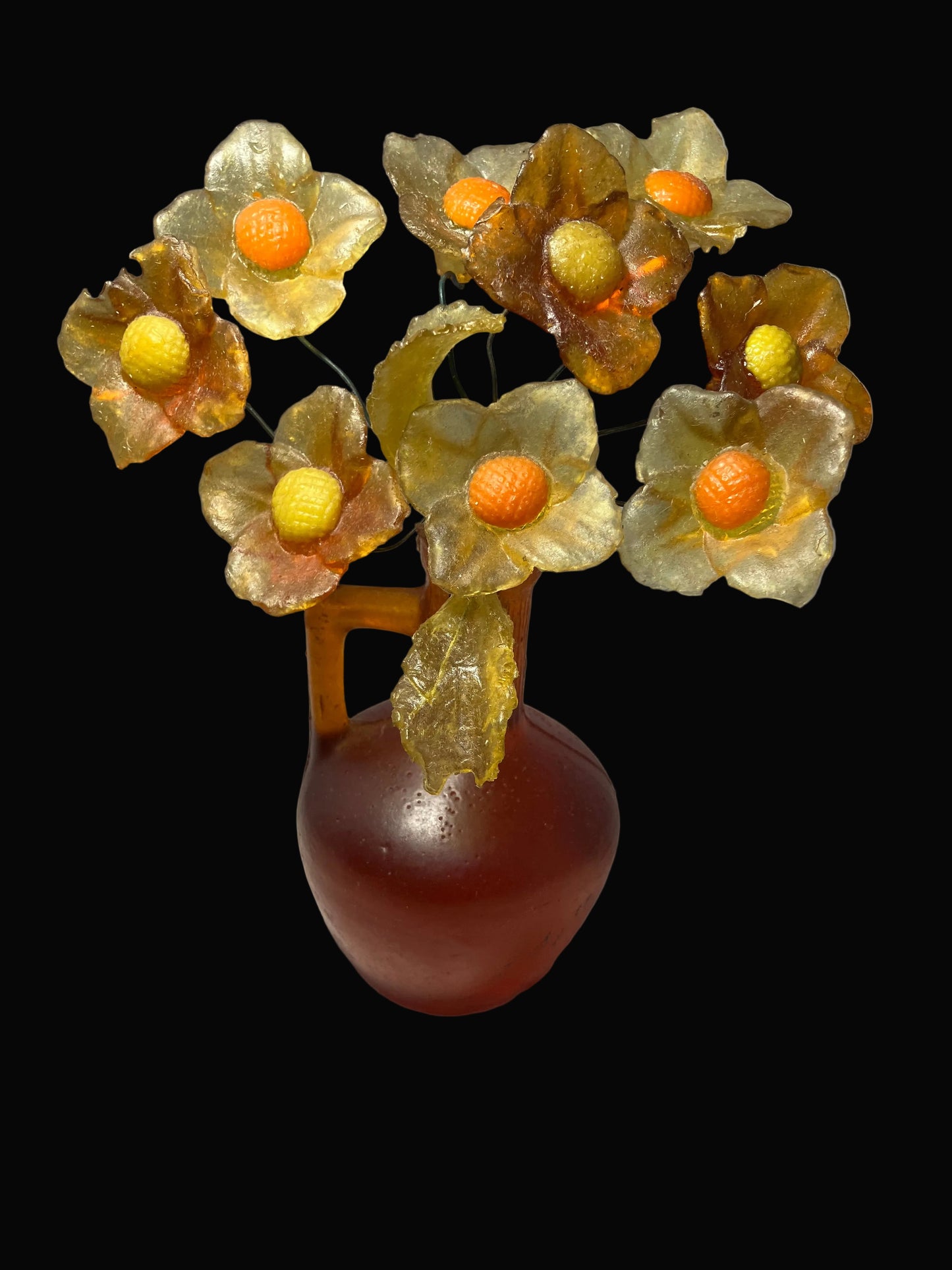 Retro Lucite Flower Bouquet Sculpture