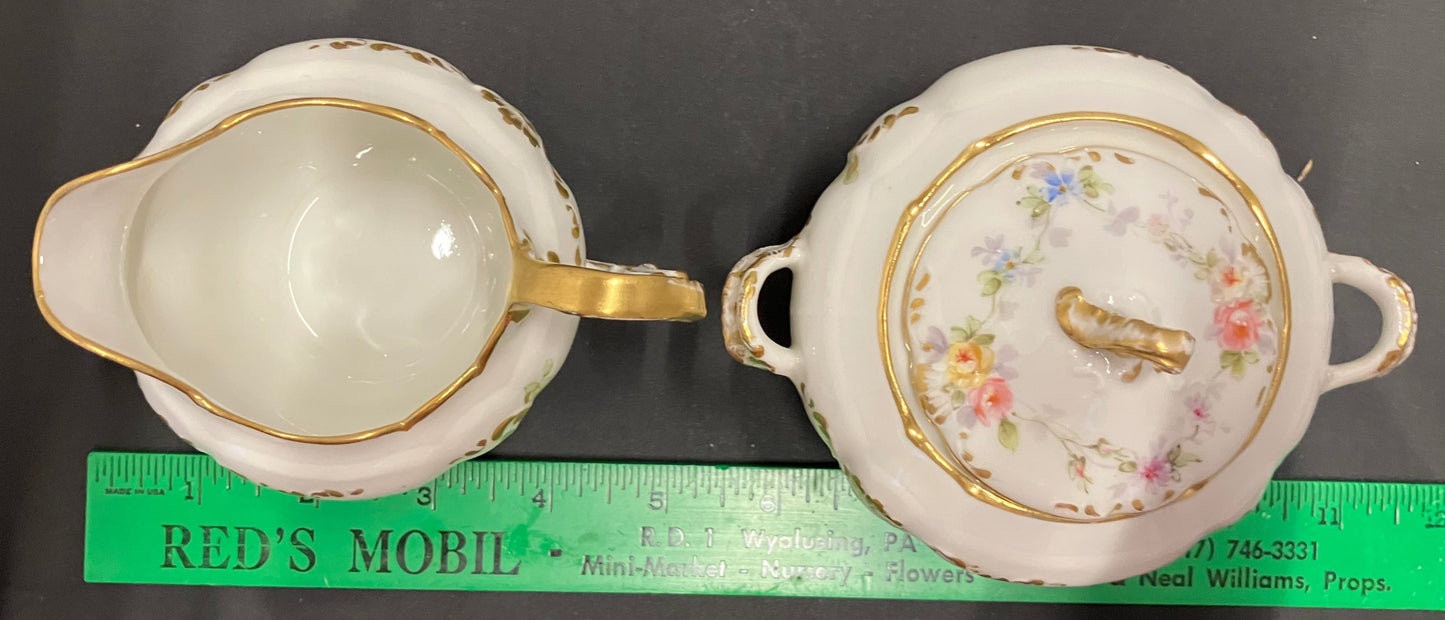 Antique Limoges Sugar and Creamer Set, Charles Ahrenfeldt France