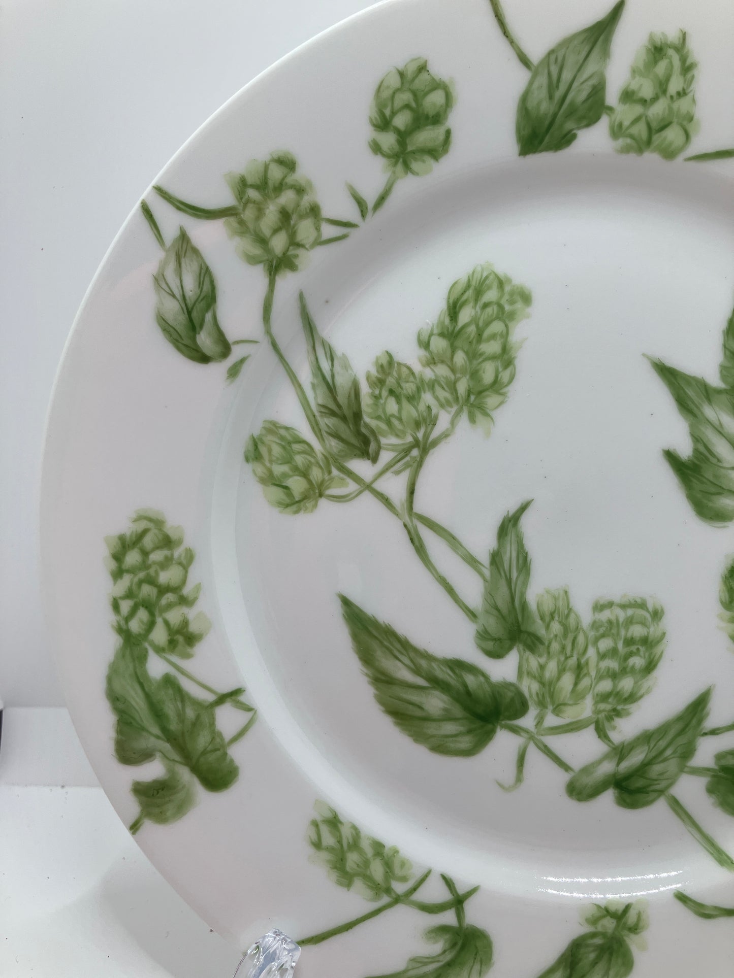 Antique Limoges Plate - Lewis Straus & Sons - Hops Design in Green - 8.5 Inches