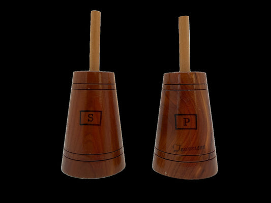 Vintage Salt & Pepper Wood Butter Churn Style