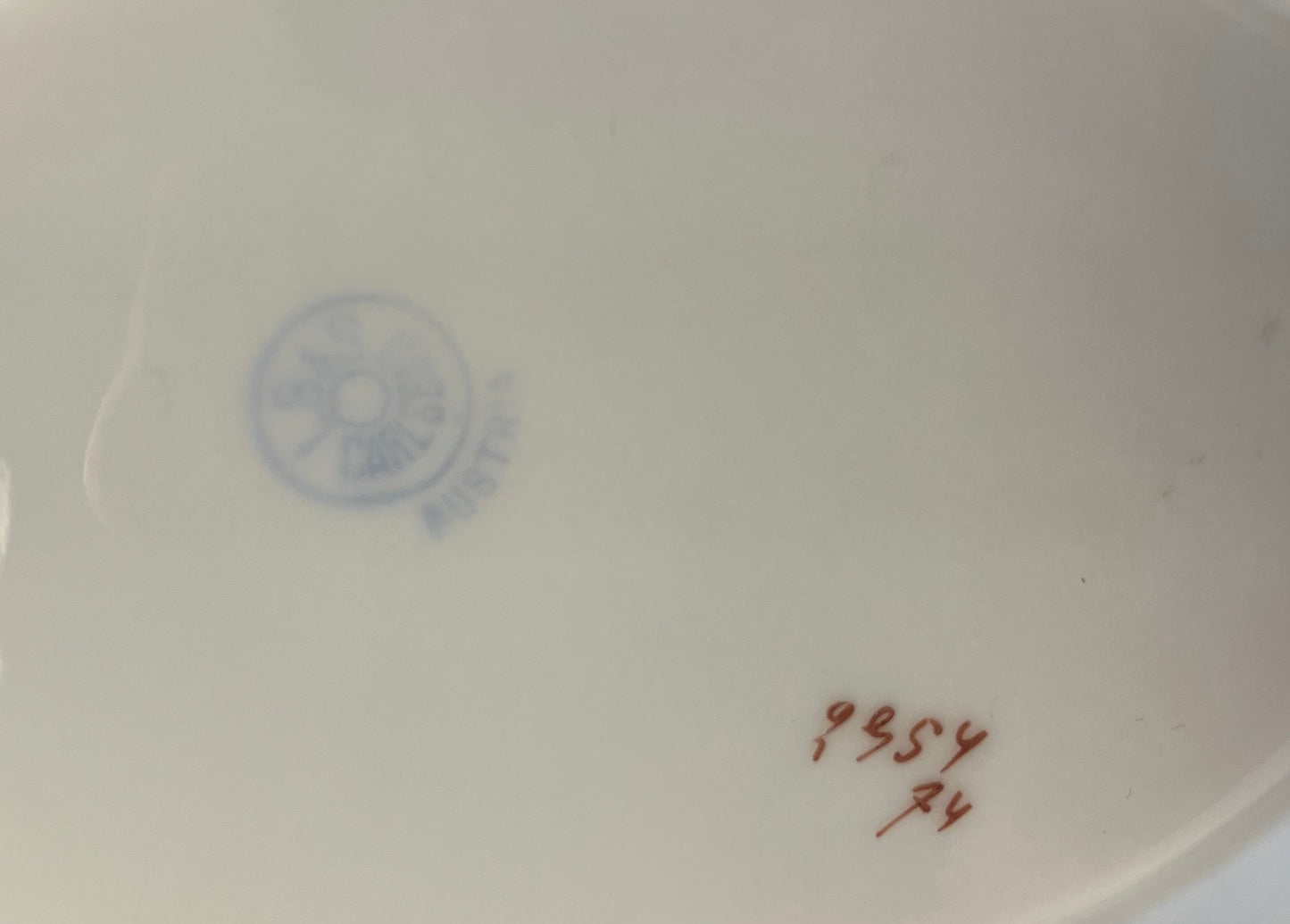 Antique LS&S Carlsbad Austria Porcelain Dish, L. Straus & Sons Importer, Scalloped Floral Serving Dish, Cottage Style China, 9 Inch Dish
