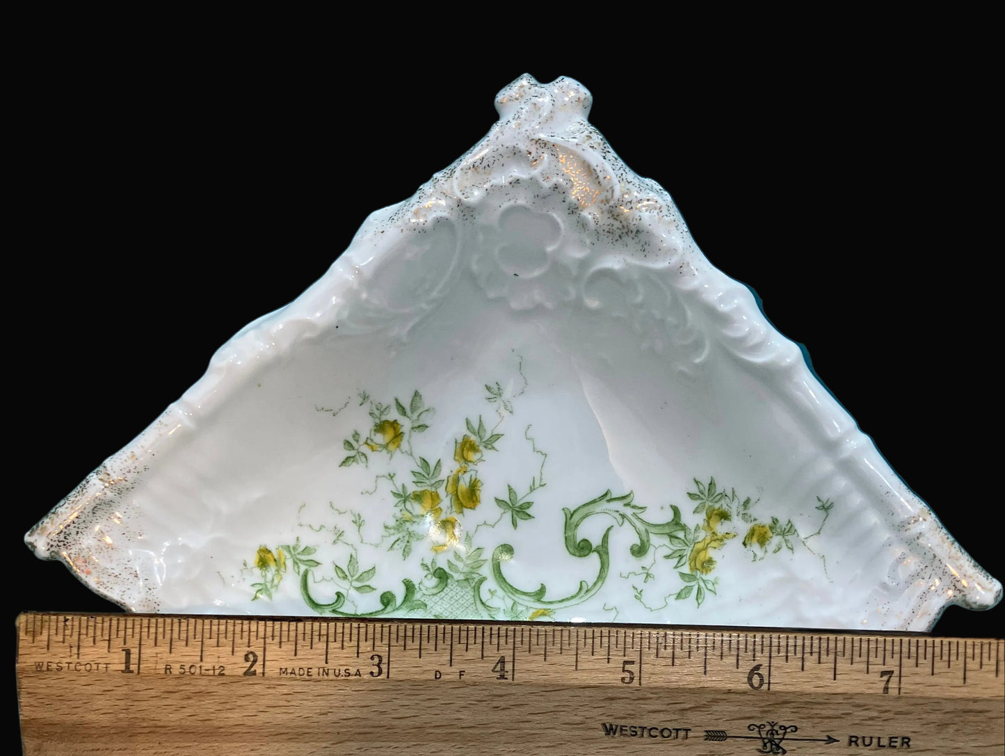 Antique Carlsbad Fan-Shaped Porcelain Dish