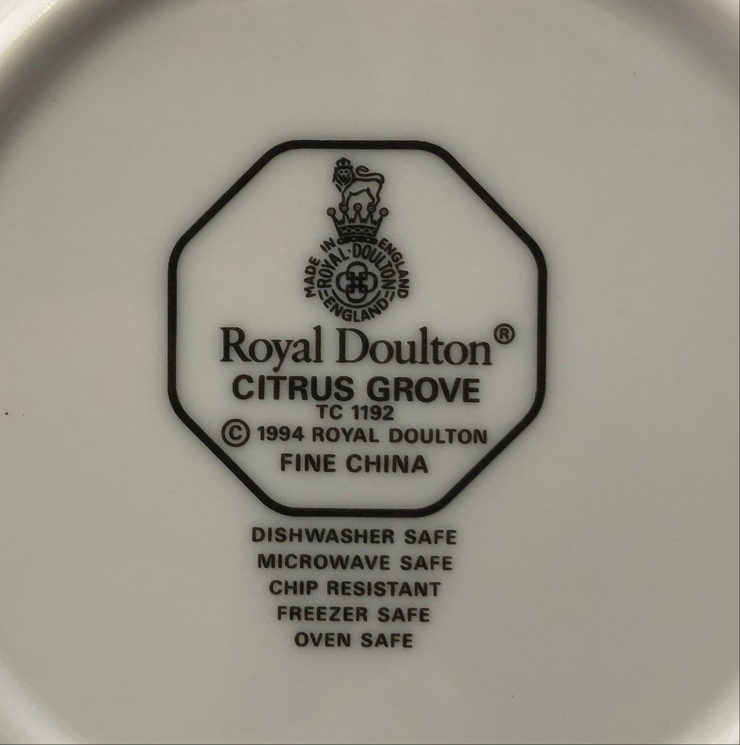 Vintage Royal Doulton Citrus Grove Bowl, Fruit Pattern Fine China, Made in England 1994