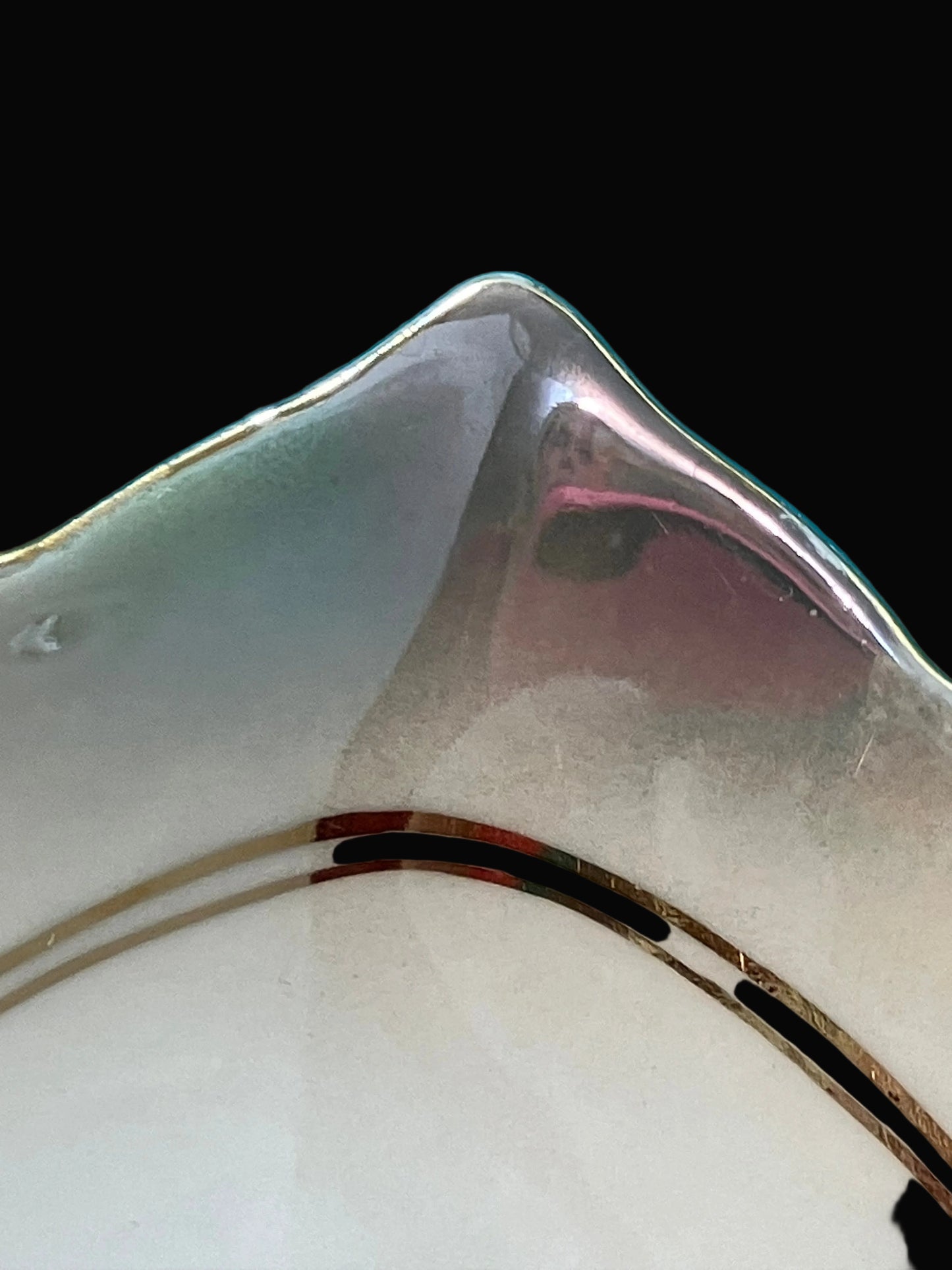 Antique Porcelain Leaf Shaped Trinket Dish