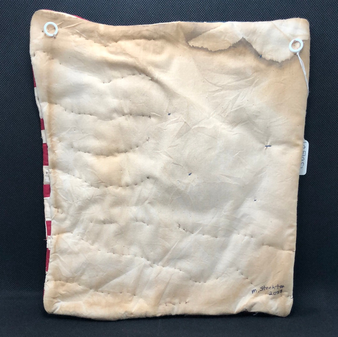 Americana quilted flag wall hanging back