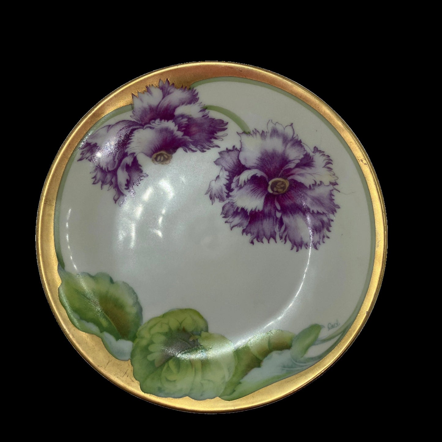 Antique Art Nouveau Hand-Painted Cabinet Plate