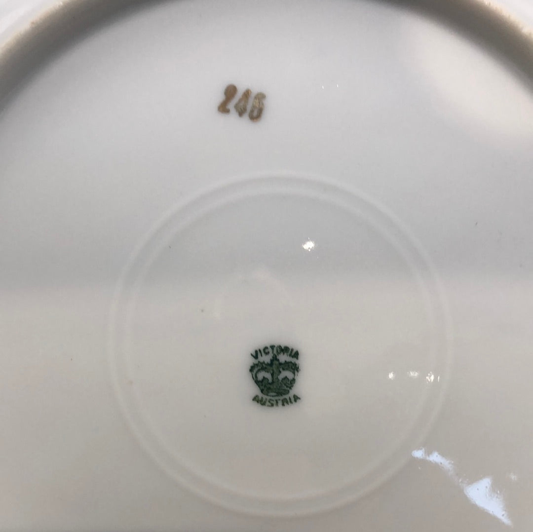 Antique China Plate Art Nouveau by Victoria back stamp