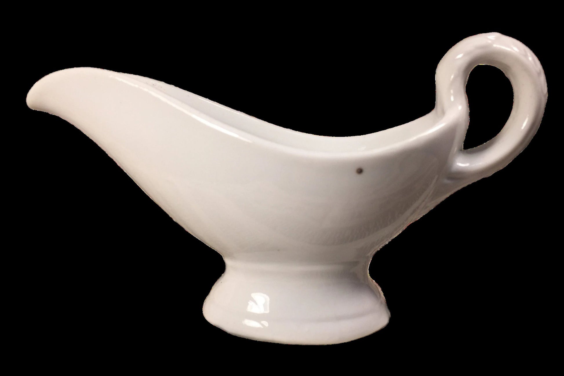 Antique Ironstone Gravy Boat Front