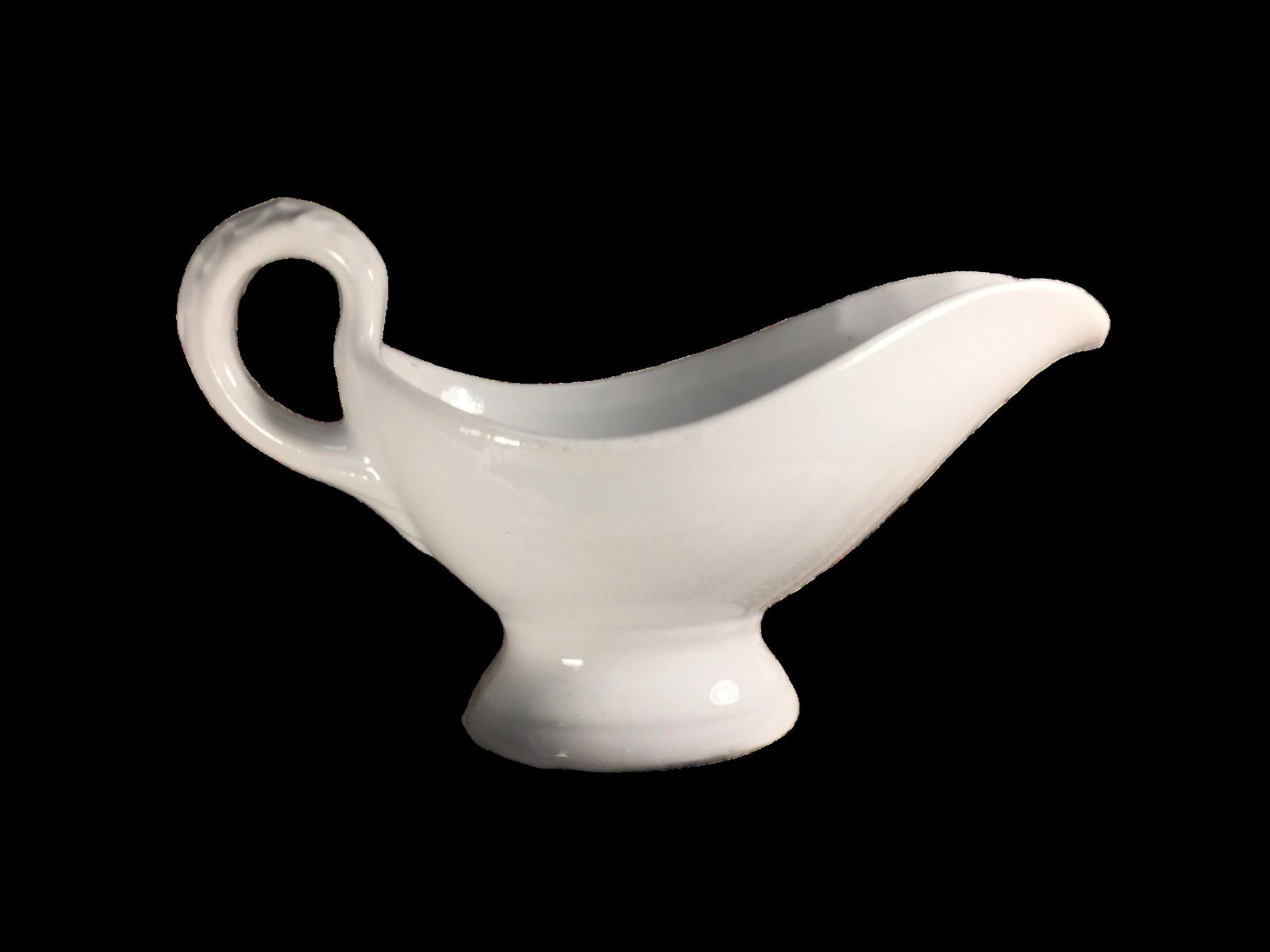 Antique Ironstone Small Gravy Boat Full View