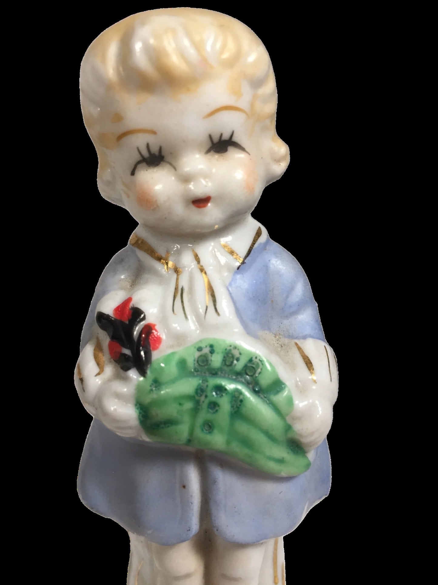 Antique Japan Boy Figurine Close Up