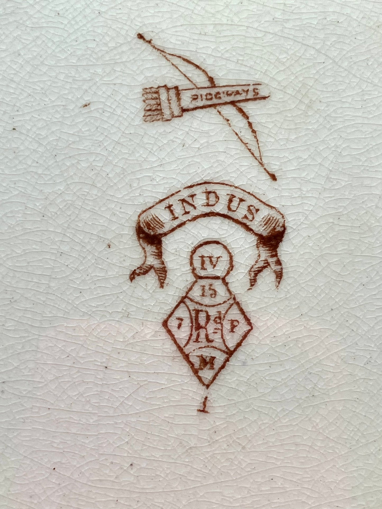 Antique Porcelain Import Mark from 1877 of Ridgeway Plate
