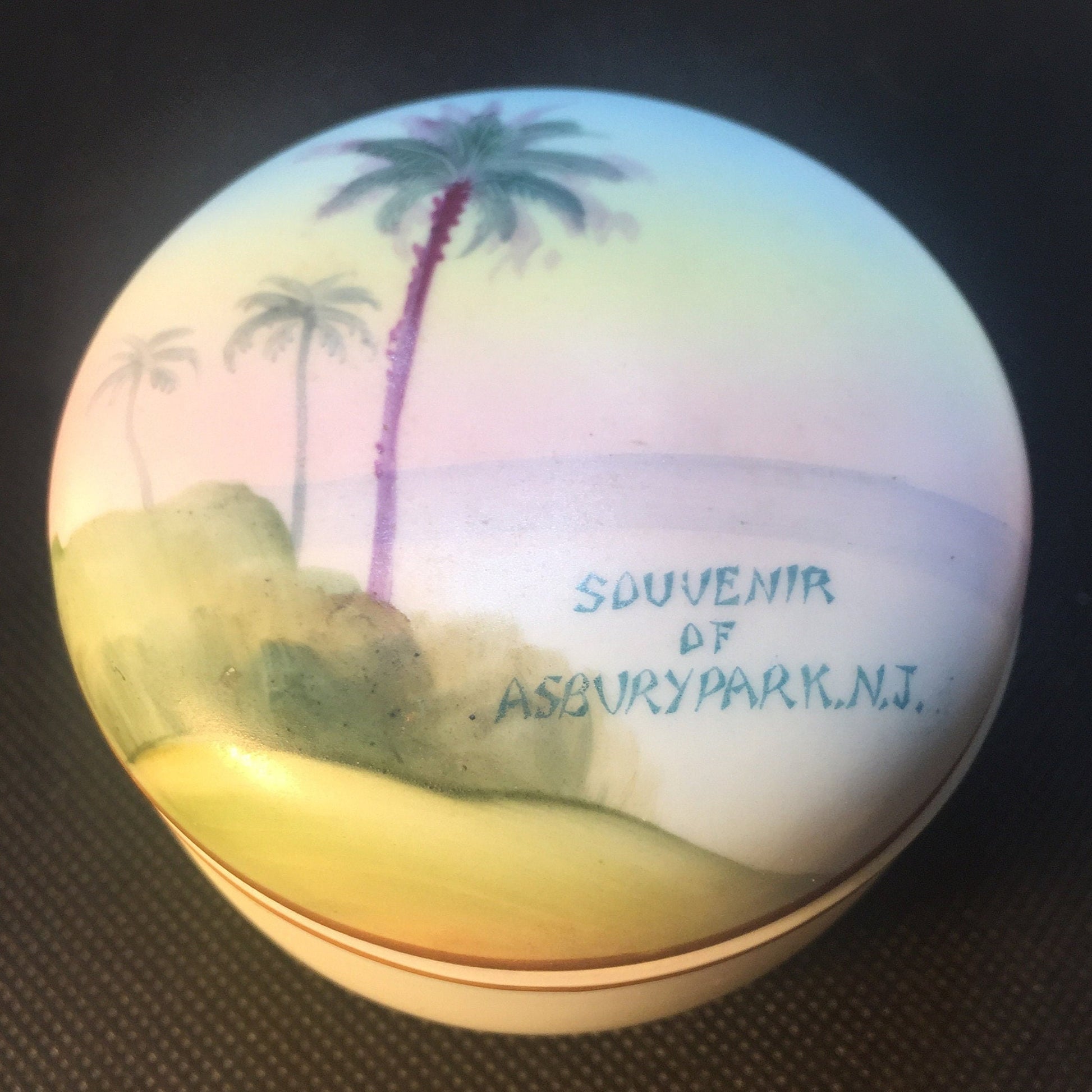 Antique Porcelain Nippon Souvenir Trinket Dish from Asburypark NJ