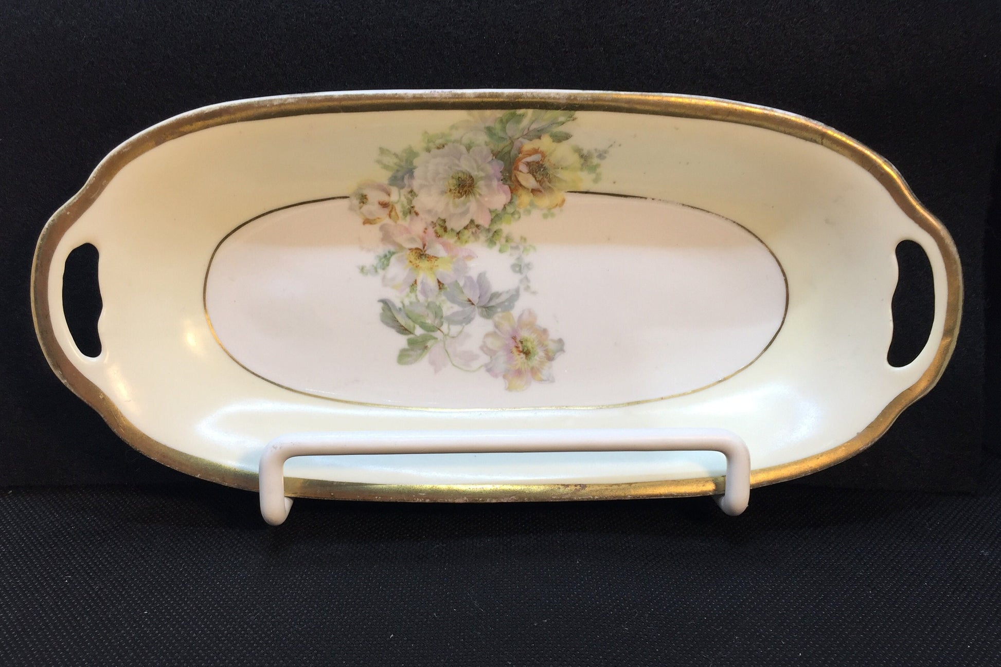 Antique Prussian Celery Dish with Roses by Donath