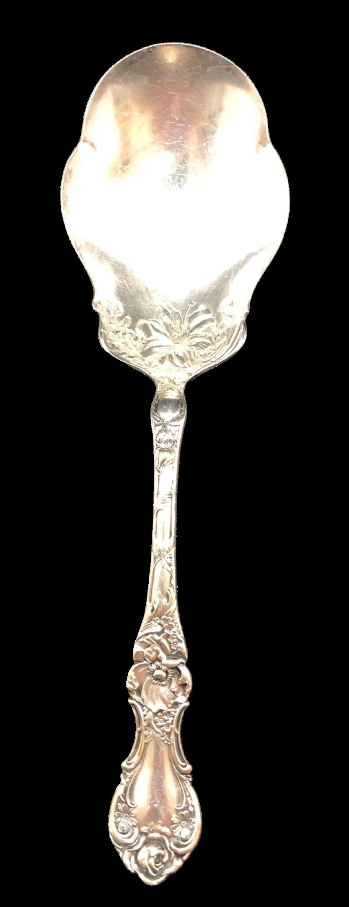 R Wallace Floral Pattern Berry Spoon